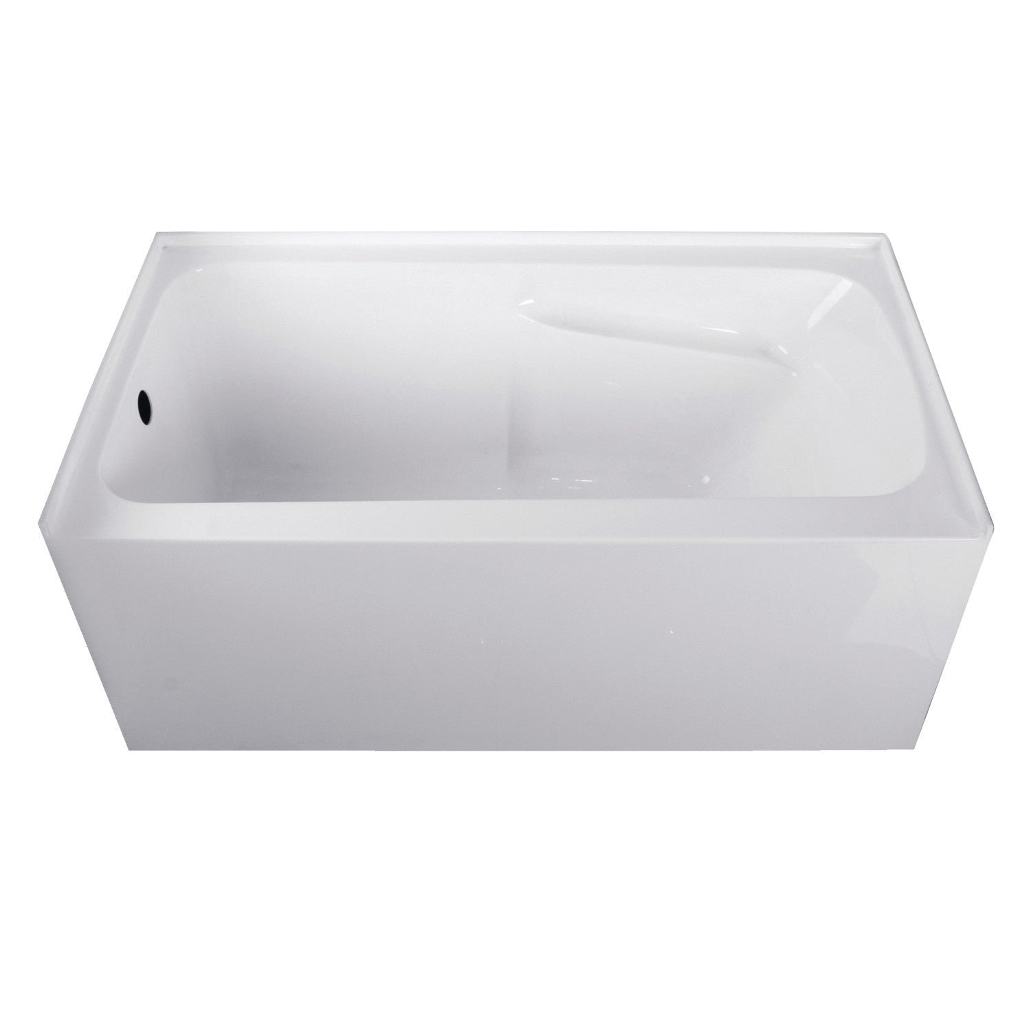 Aqua Eden VTAP543023L 54-Inch Acrylic Rectangular 3-Wall Alcove Bathtub with Armrest & Left Drain - Glossy White - Perfect for Small Bathrooms & Spa-Like Relaxation