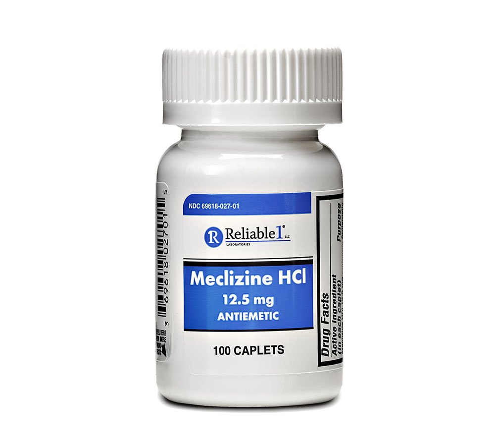 Meclizine HCL 12.5mg 100 Caplets (3 Bottles) - Motion Sickness Relief for Vertigo, Dizziness & Nausea - Travel, Cruise & Car Rides - Non-Drowsy Formula - 300 Count Total