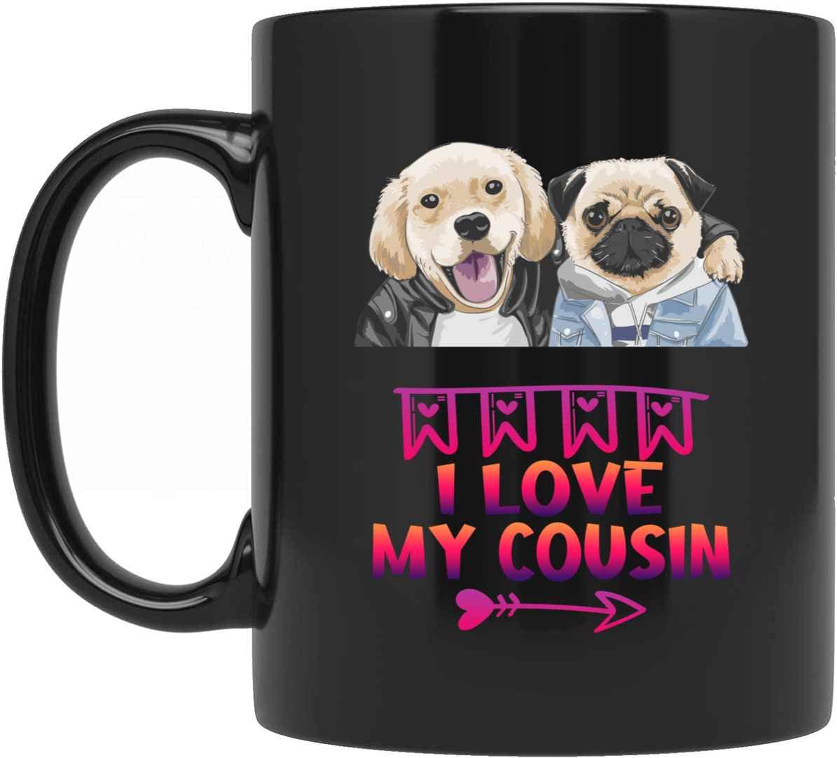 Funny Coffee Mug - 'I Love My Cousin' Heart Novelty Cup - Perfect Gift for Men, Women, Coworkers & Family - Birthday, Christmas & Special Occasion Presents - Ideal for Office, Home & Gifting