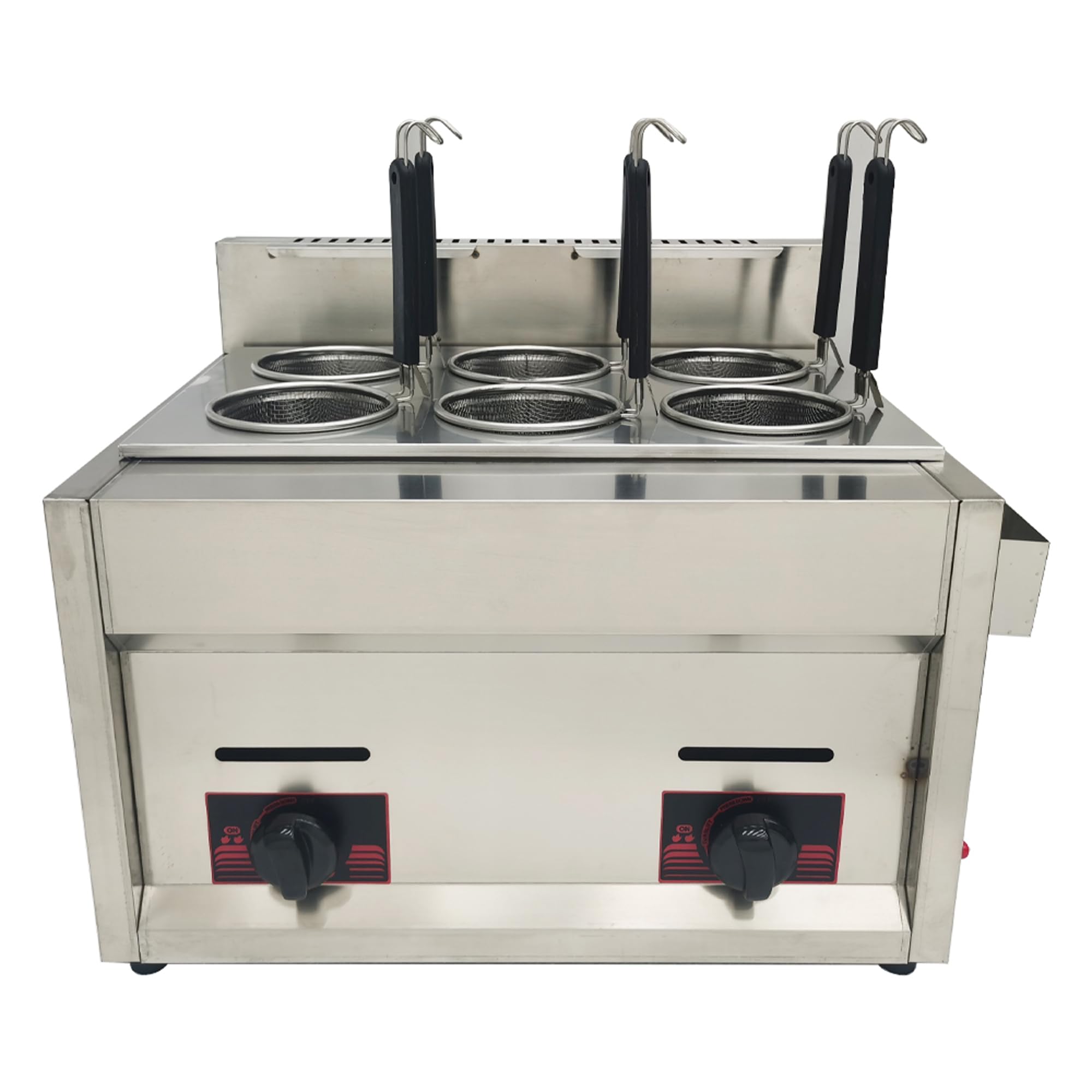 Commercial 6-Hole Pasta Cooking Machine with Noodle Filter - TECHTONGDA LP Gas Table Top Noodle Cooker for Macaroni, Dumplings & Vegetables | Perfect for Restaurants, Hotels & Catering Businesses