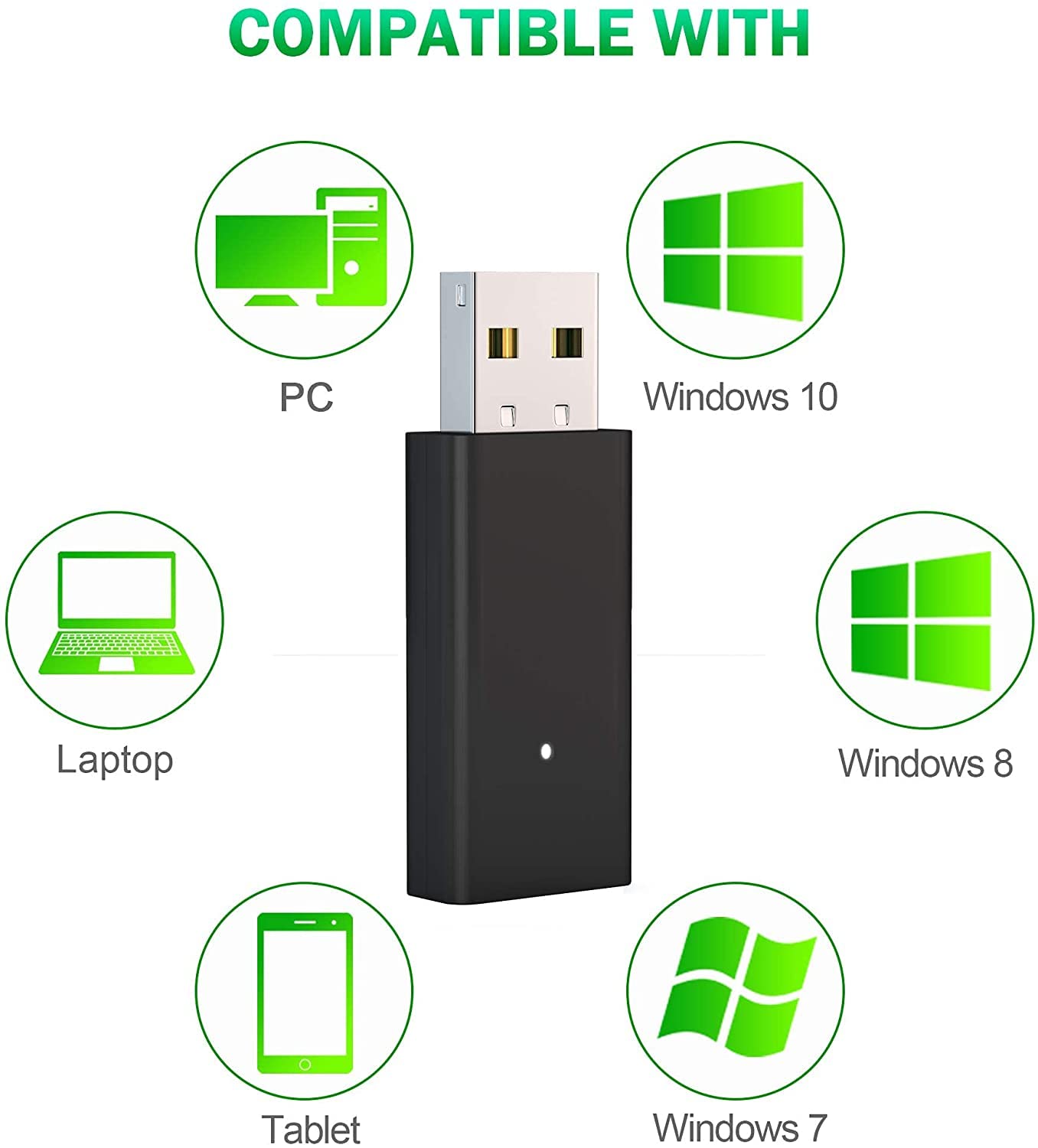 NOPWOK Wireless WiFi Adapter for PC - Compatible with Windows 10/8/7 - High Speed USB Network Adapter - Perfect for Gaming, Streaming & Home Office Use