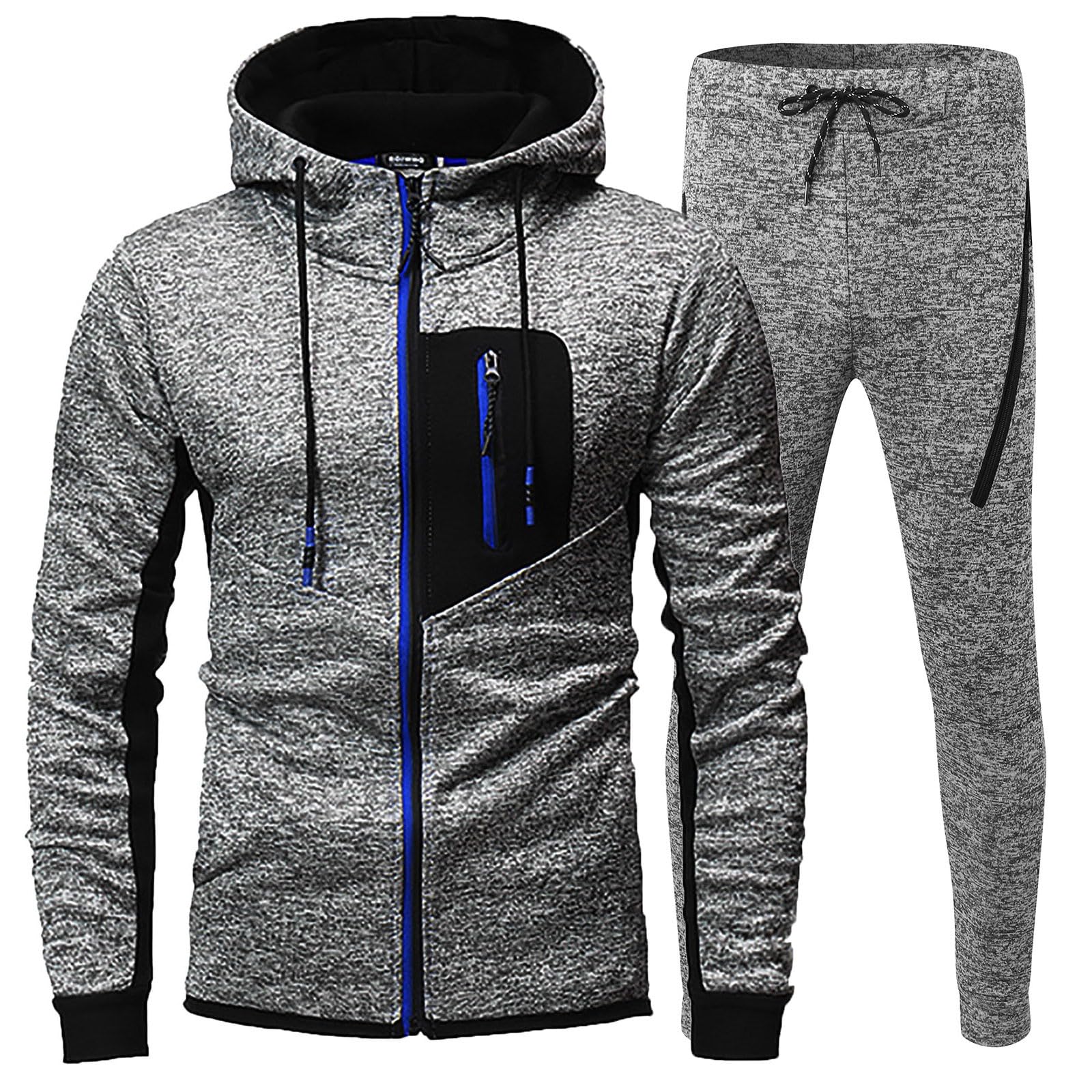 Blandoom Fossean Men's Tracksuit Set - Stylish 2-Piece Activewear with Hoodie & Joggers for Gym, Running & Casual Wear | Breathable & Comfortable Sportswear for Men | Perfect for Workouts, Motorcycle Riding & Everyday Fashion