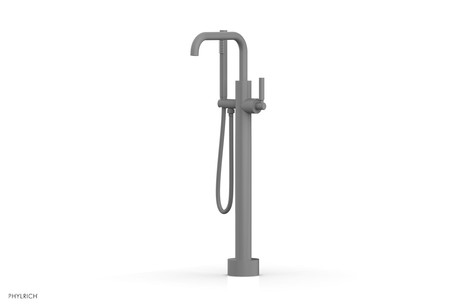 BASIC Low Floor Mount Tub Filler with Lever Handle and Hand Shower D130 45 03 - Perfect for Modern Bathroom Renovations and Spa-Like Shower Experiences