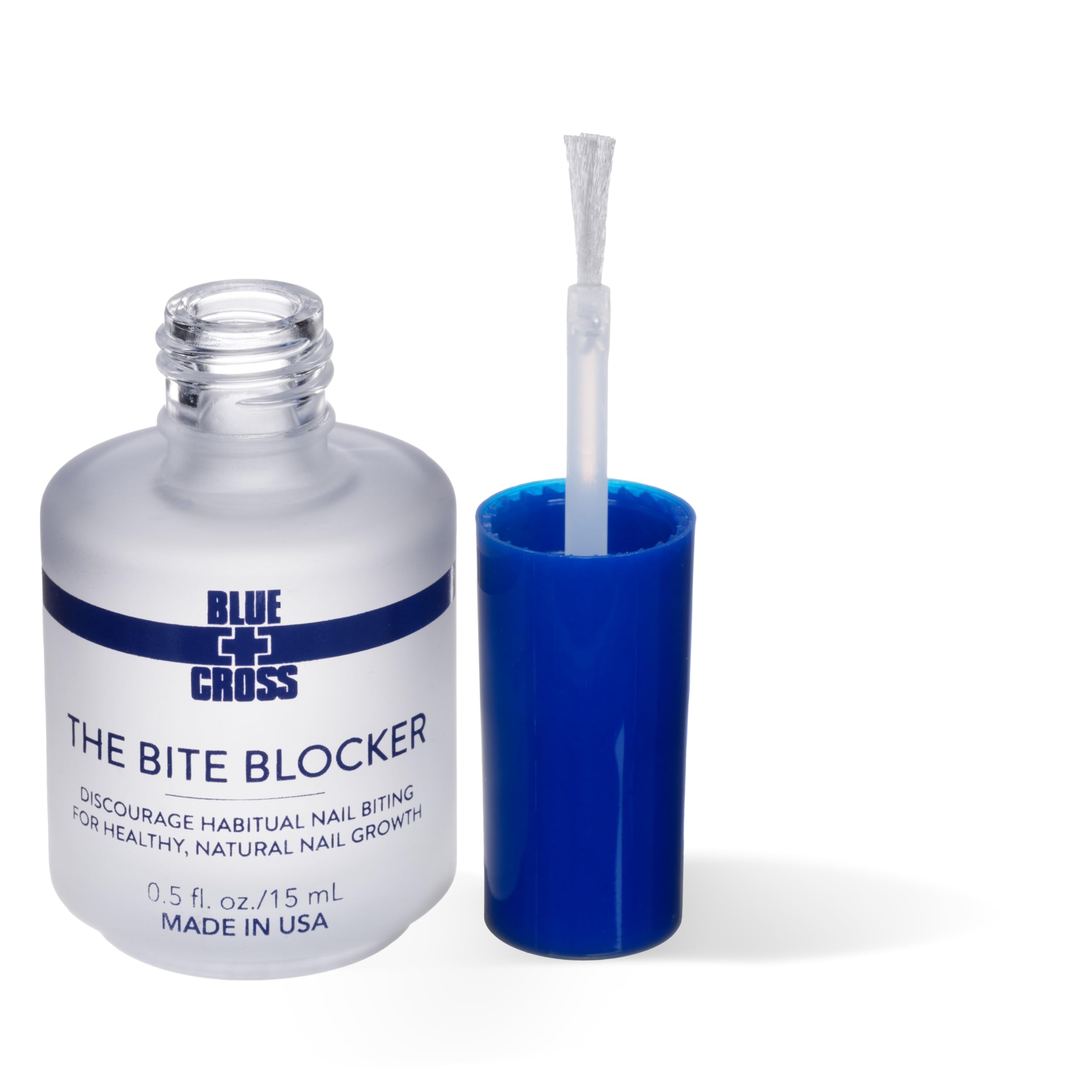 Blue Cross Bite Blocker Bitter Nail Polish - Stop Nail Biting & Thumb Sucking | Strengthens & Repairs Nails | Made in USA | 0.5oz | Perfect for Kids & Adults Nail Care Routine