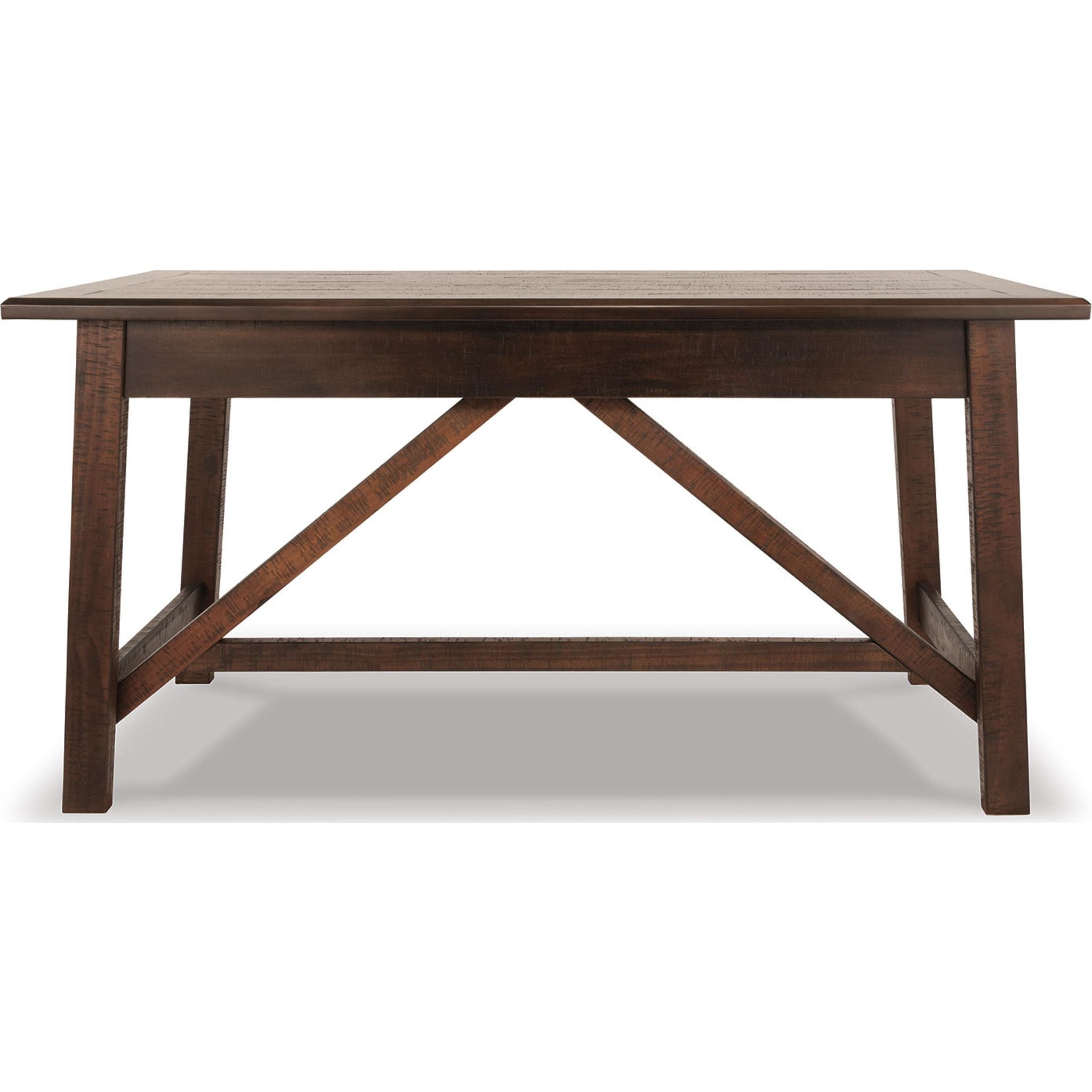 Baldridge Desk in Rustic Brown - Solid Wood Home Office Desk for Study & Work - Perfect for Home Office, Study Room & Workspace