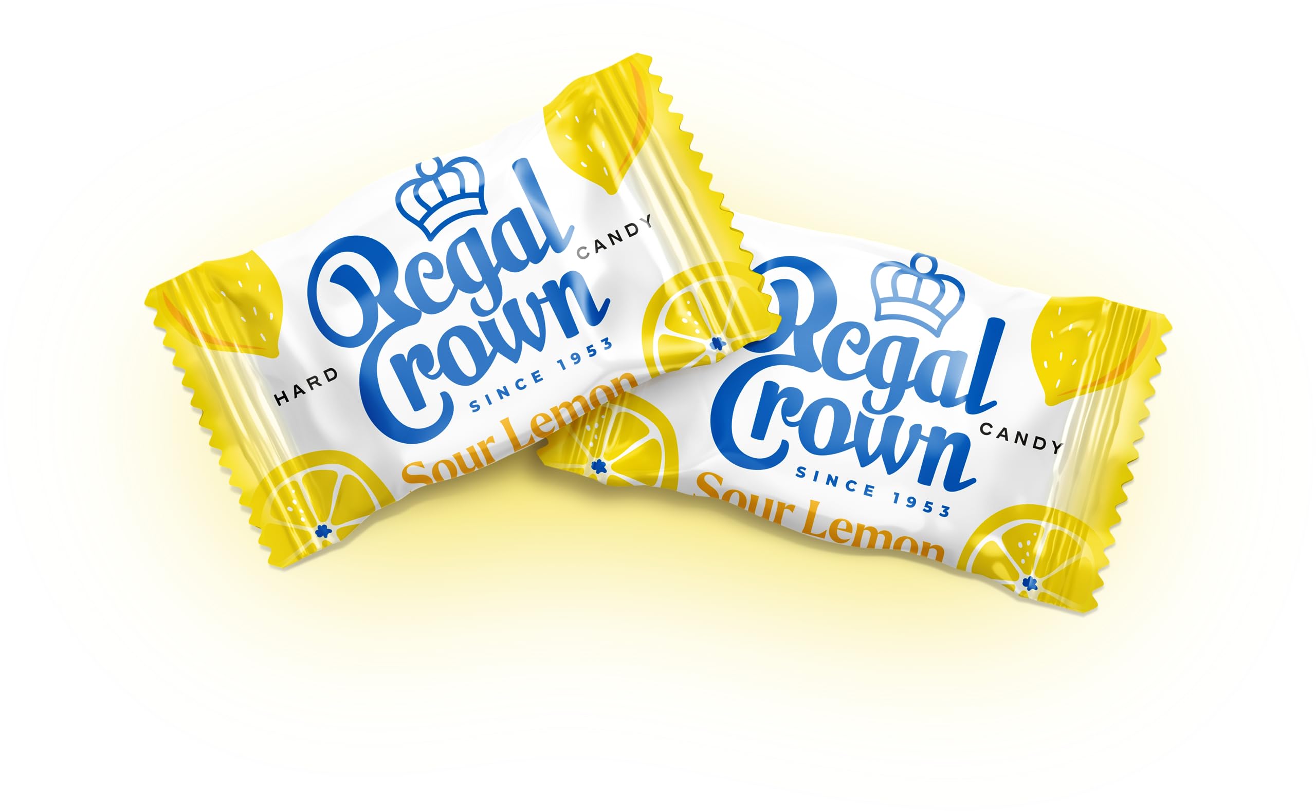 Regal Crown Sour Lemon Hard Candy - Tangy Old Fashioned Lemon Flavored Candy | 6.25oz Resealable Bag (Pack of 2) | Perfect for Parties, Office Treats & Nostalgic Candy Lovers