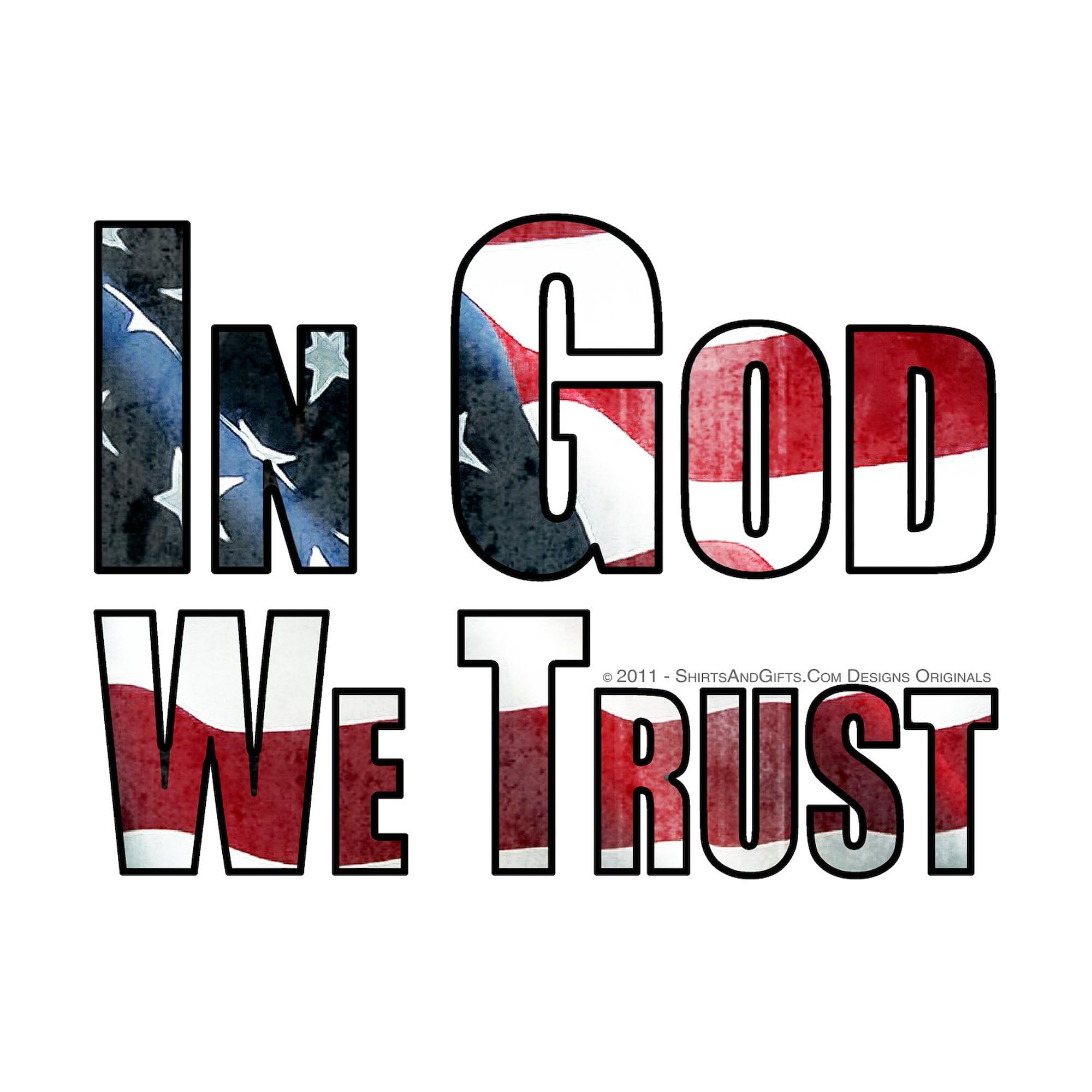 In God We Trust 3x3 Inch Square Bumper Sticker - Durable Vinyl Car Decal for Windows, Laptops & Notebooks - Patriotic American Flag Design for Cars, Trucks & Motorcycles
