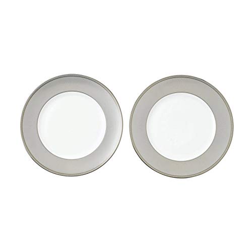 Wedgwood Winter White 10.5 Inch Dinner Plates - Set of 2 Fine Bone China Plates for Formal Dining & Holiday Entertaining
