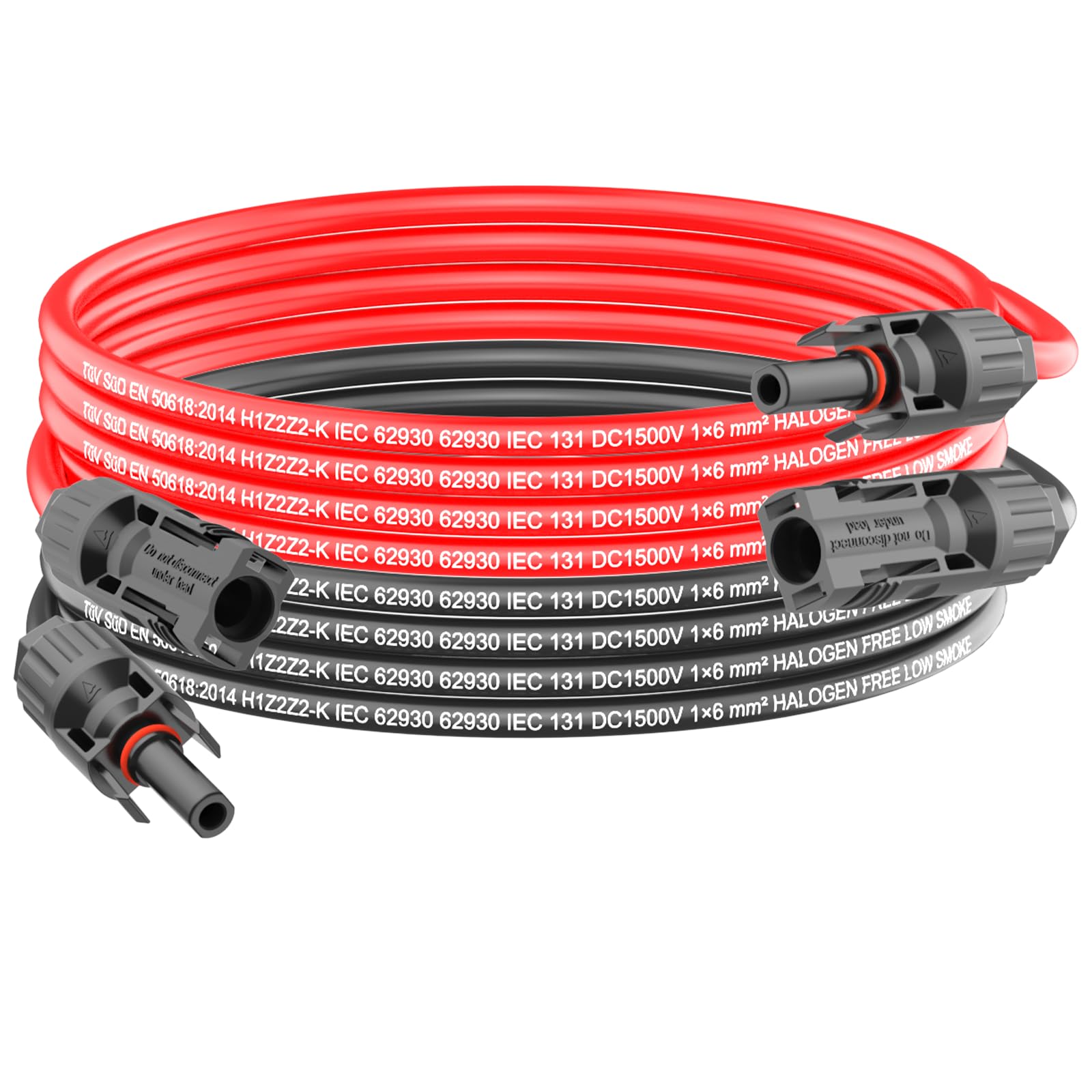 10Ft 10AWG Solar Panel Extension Cable with Tool-Free MC4 Connectors - IP68 Waterproof PV Wire for Home, RV & Boat Solar Systems - Perfect for Outdoor Solar Panel Installations and Off-Grid Power Setups