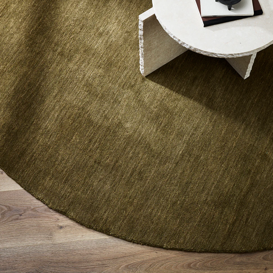 Baya Sandringham Round Floor Rug - Moss Green 250cm Diameter - Perfect for Living Room, Bedroom, or Nursery Decor