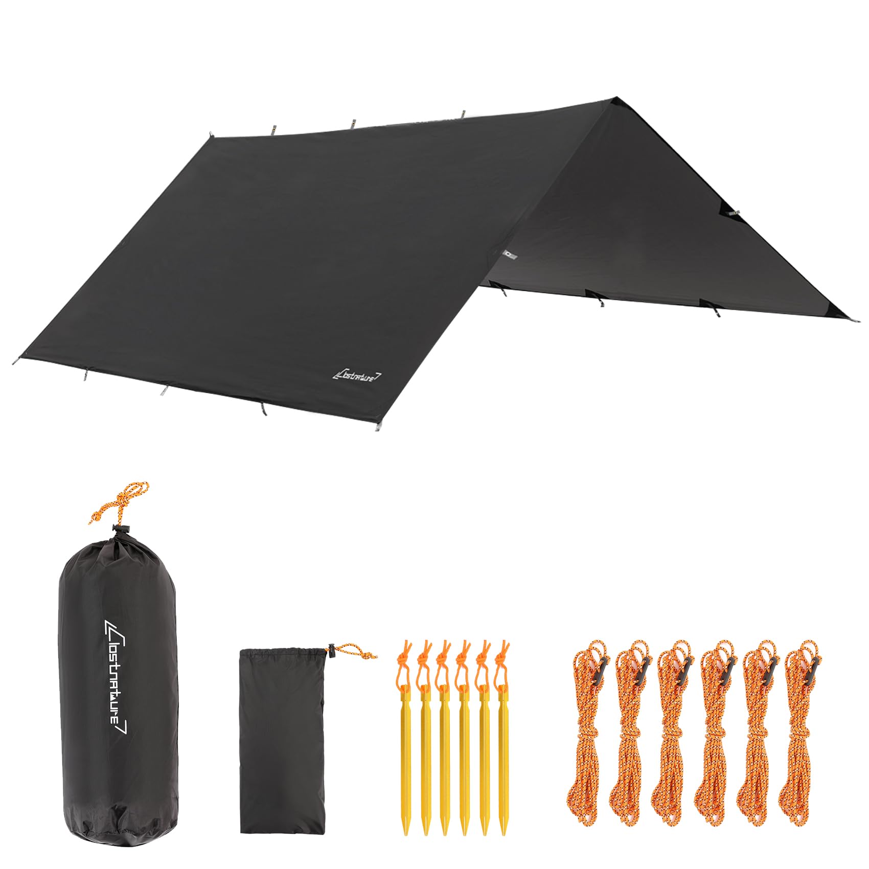 Clostnature Waterproof Camping Tarp - Ultralight Hammock Rain Fly & Heavy Duty Tent Shelter for Backpacking, Hiking | Lightweight Outdoor Gear for Rain Protection, Picnics & Emergency Survival