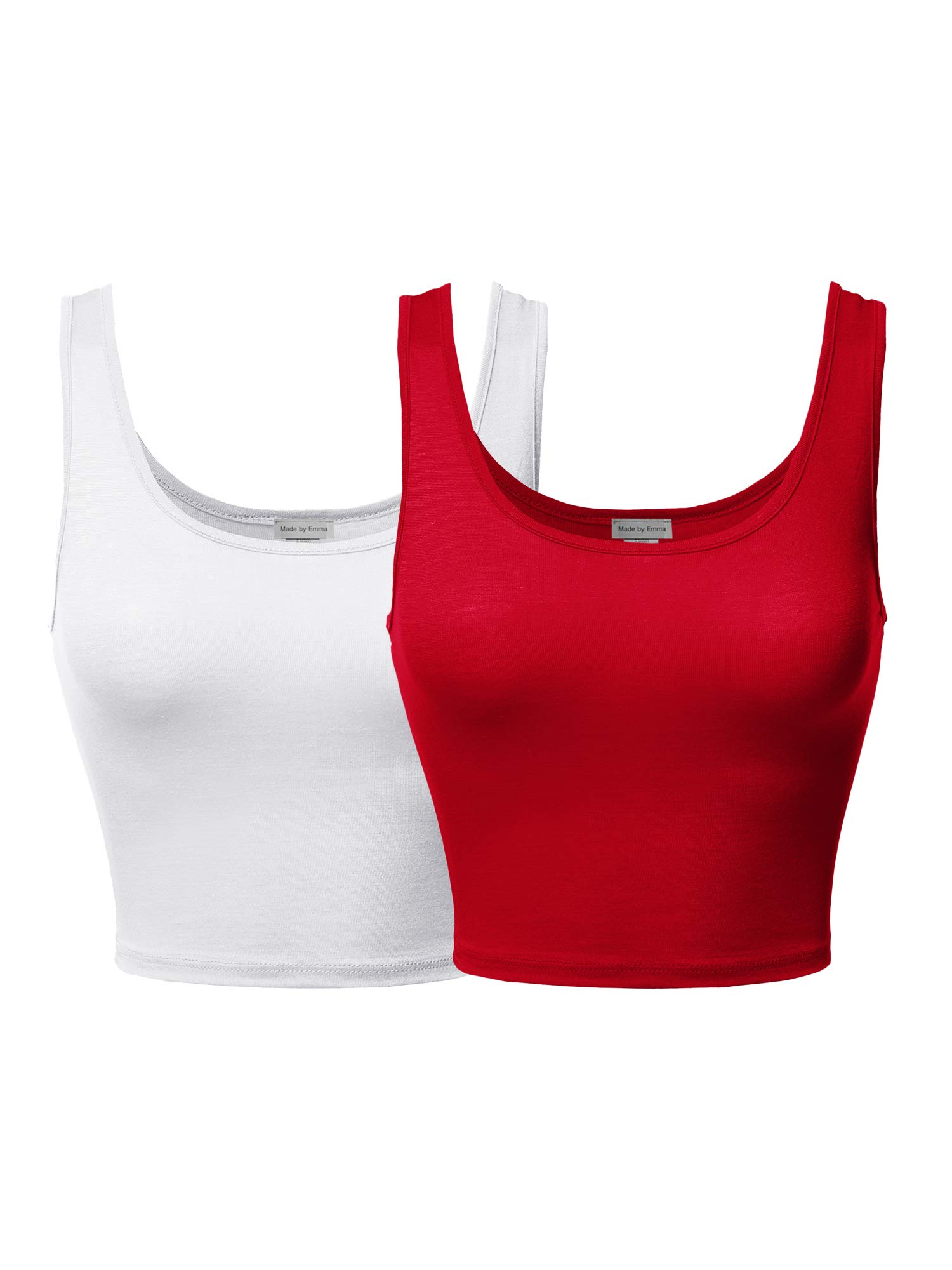Emma Women's Junior Sleeveless Crop Tank Top - Soft Basic Solid Tee for Casual Wear, Summer Outfits, Layering & Gym Fashion