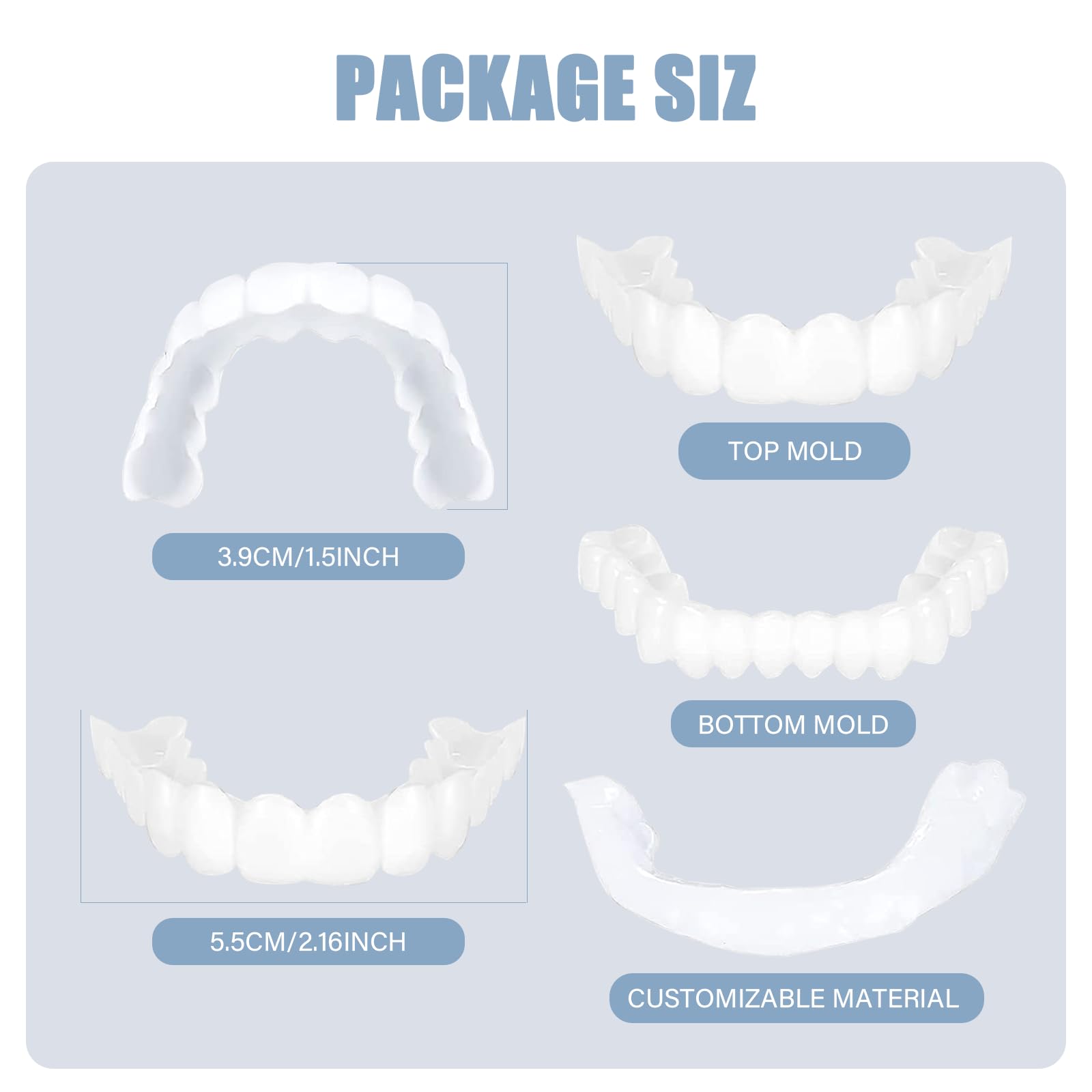4 PCS Temporary Dentures with Veneer for Men & Women - Fix Crooked, Missing, or Stained Teeth - Perfect for Smile Makeovers, Special Events & Daily Confidence Boost