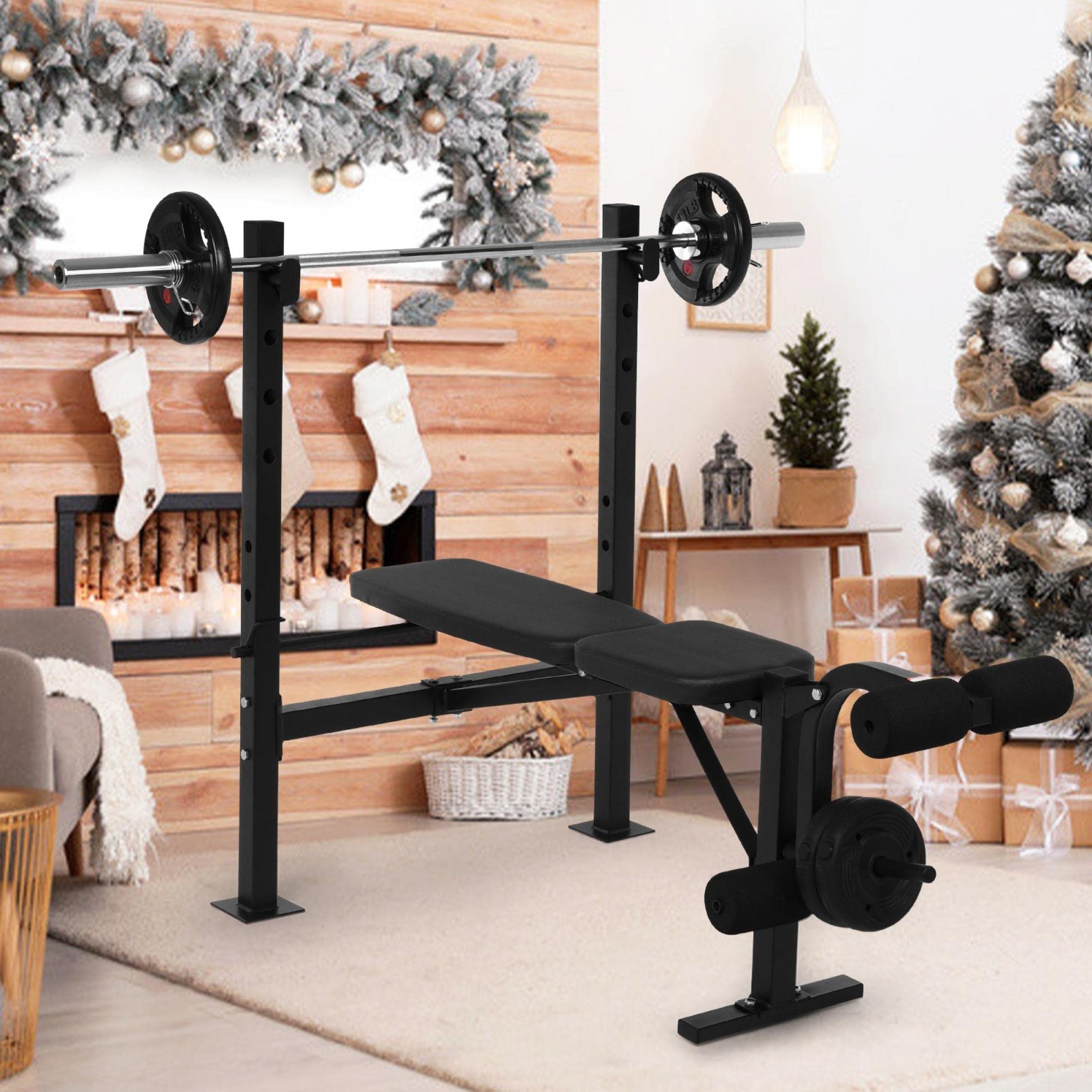 Adjustable Olympic Weight Bench with Leg Developer - 330lbs Capacity for Weight Lifting & Strength Training - Professional Full-Body Workout Equipment for Home Gym & Indoor Fitness