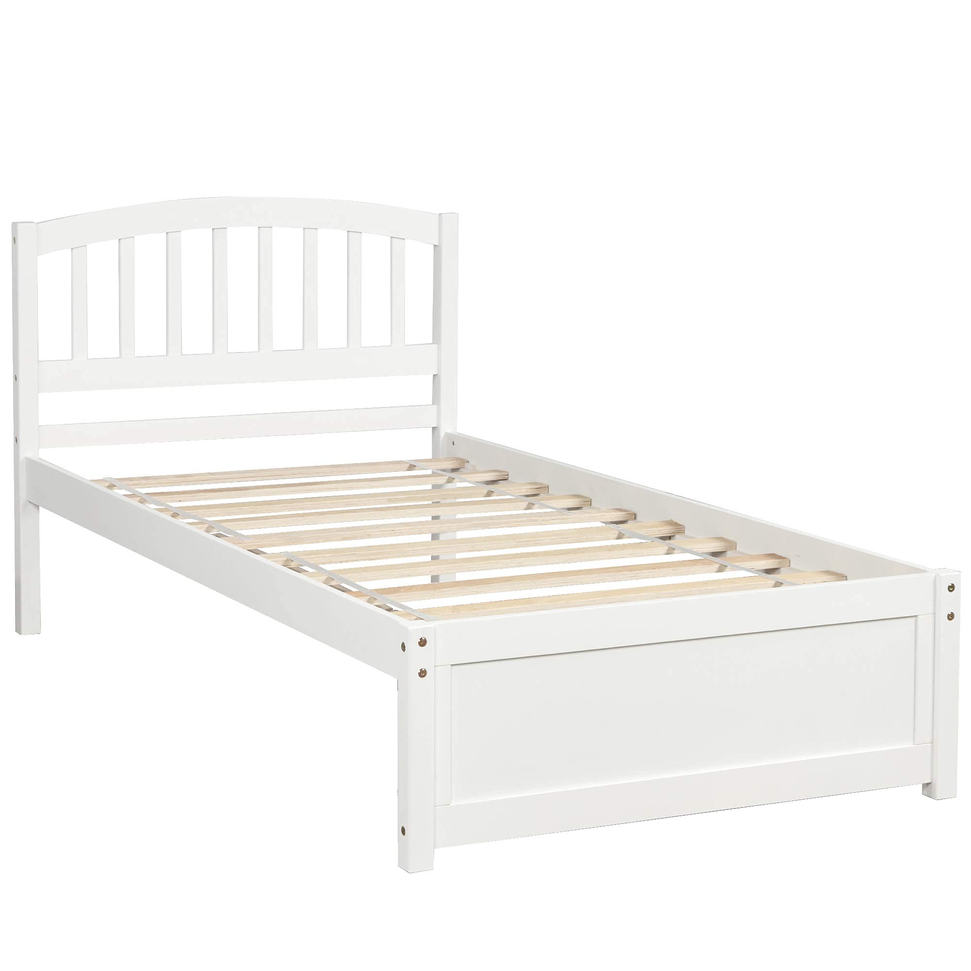 Harper & Bright Designs Twin Storage Bed Frame with 2 Drawers & Headboard - Wood Platform Bed for Kids & Teens - White - Perfect for Small Bedrooms & Space-Saving Solutions