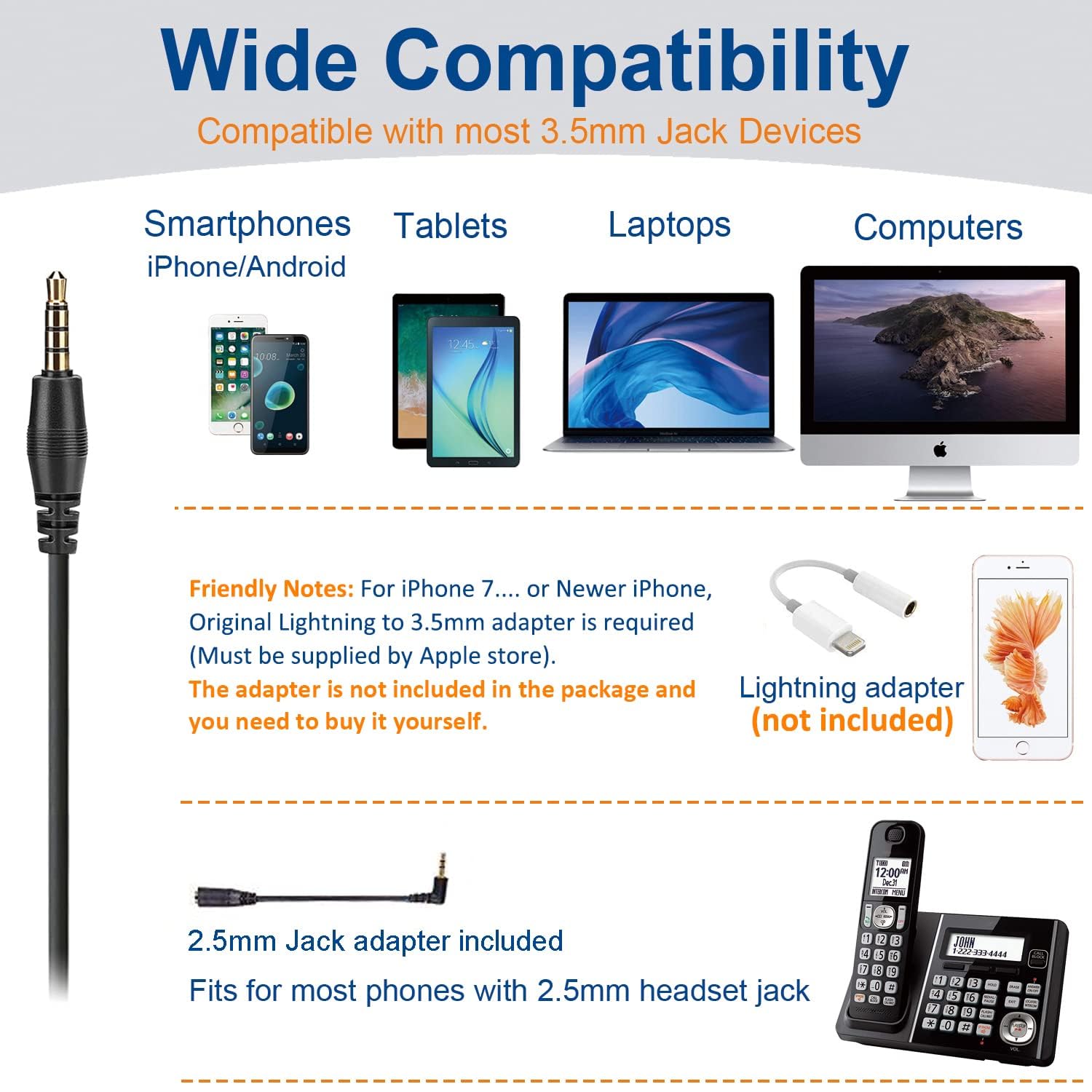 Noise Cancelling Headphones with Microphone - 3.5mm Wired Computer Headset for Samsung/PC/Skype/Call Center - Ultra Comfortable Office Headset for Business Calls, Online Meetings & Remote Work