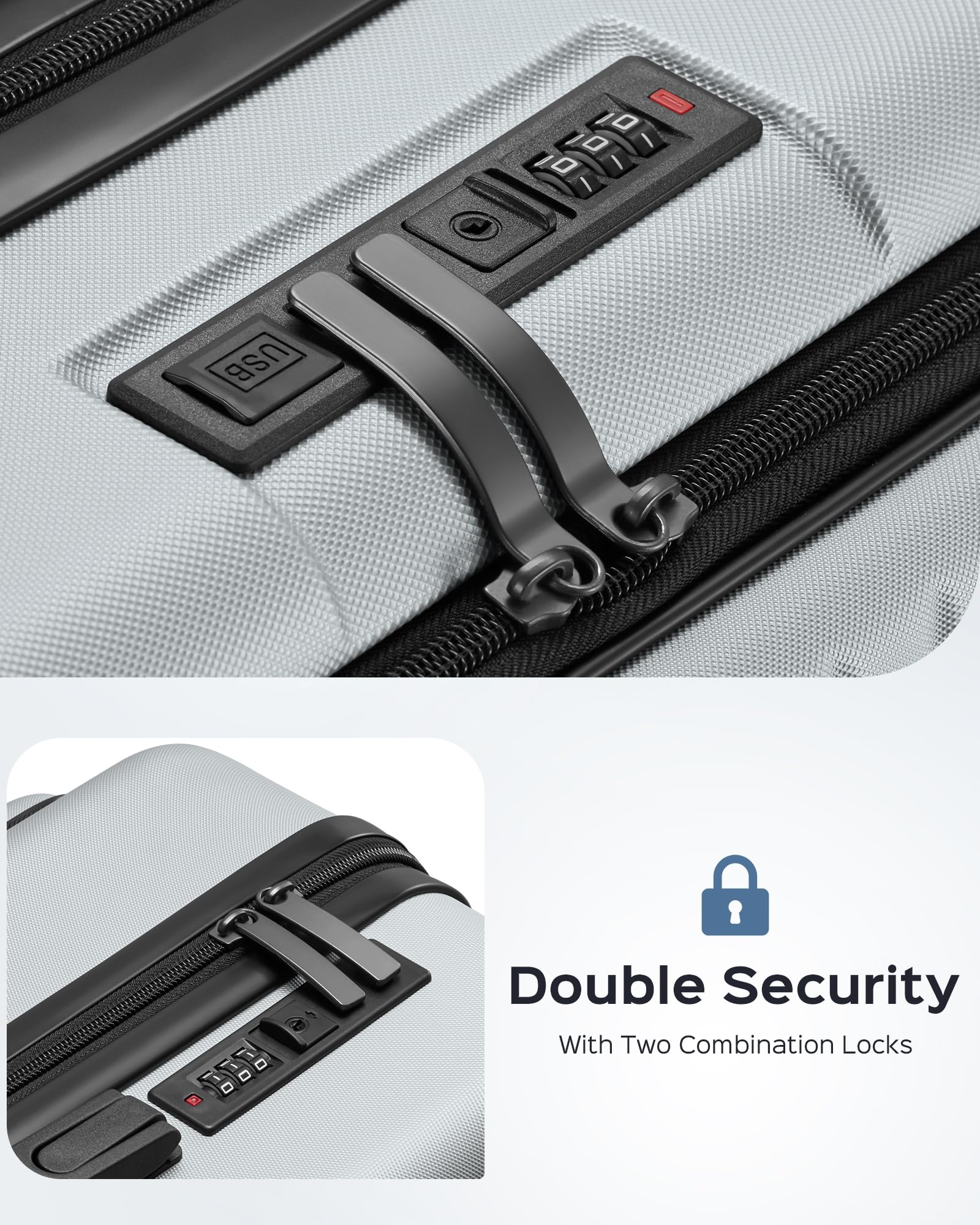 Suitor 22x14x9 Inch Carry On Luggage - Airline Approved Hardshell Spinner Suitcase with USB Charging Port & Front Pocket for Men & Women | Perfect for Business Travel, Weekend Getaways & Airplane Cabins