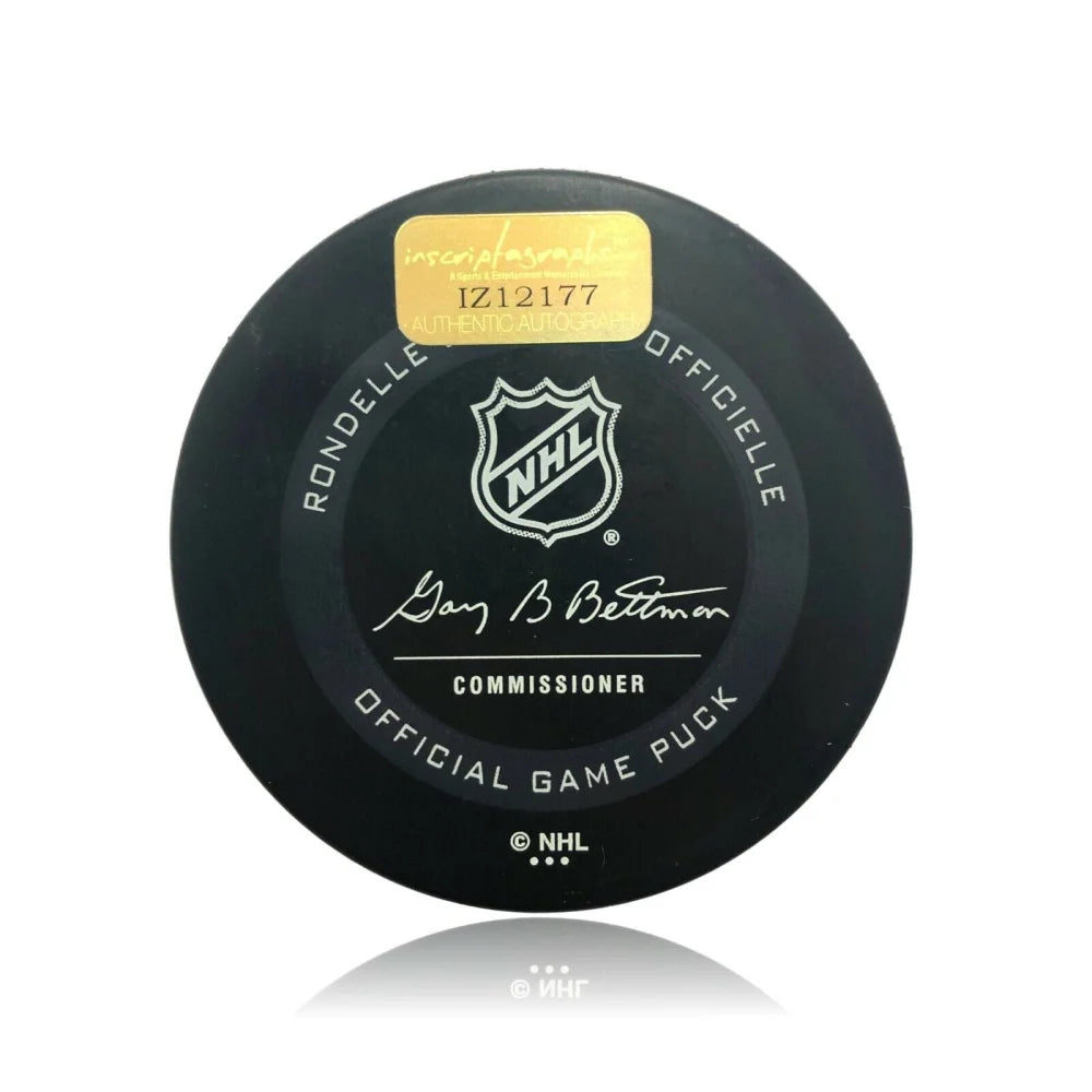 Michael Amadio Autographed Vegas Golden Knights Official NHL Hockey Puck - Signed VGK Collectible for Fans, Memorabilia Display, and Sports Gifts