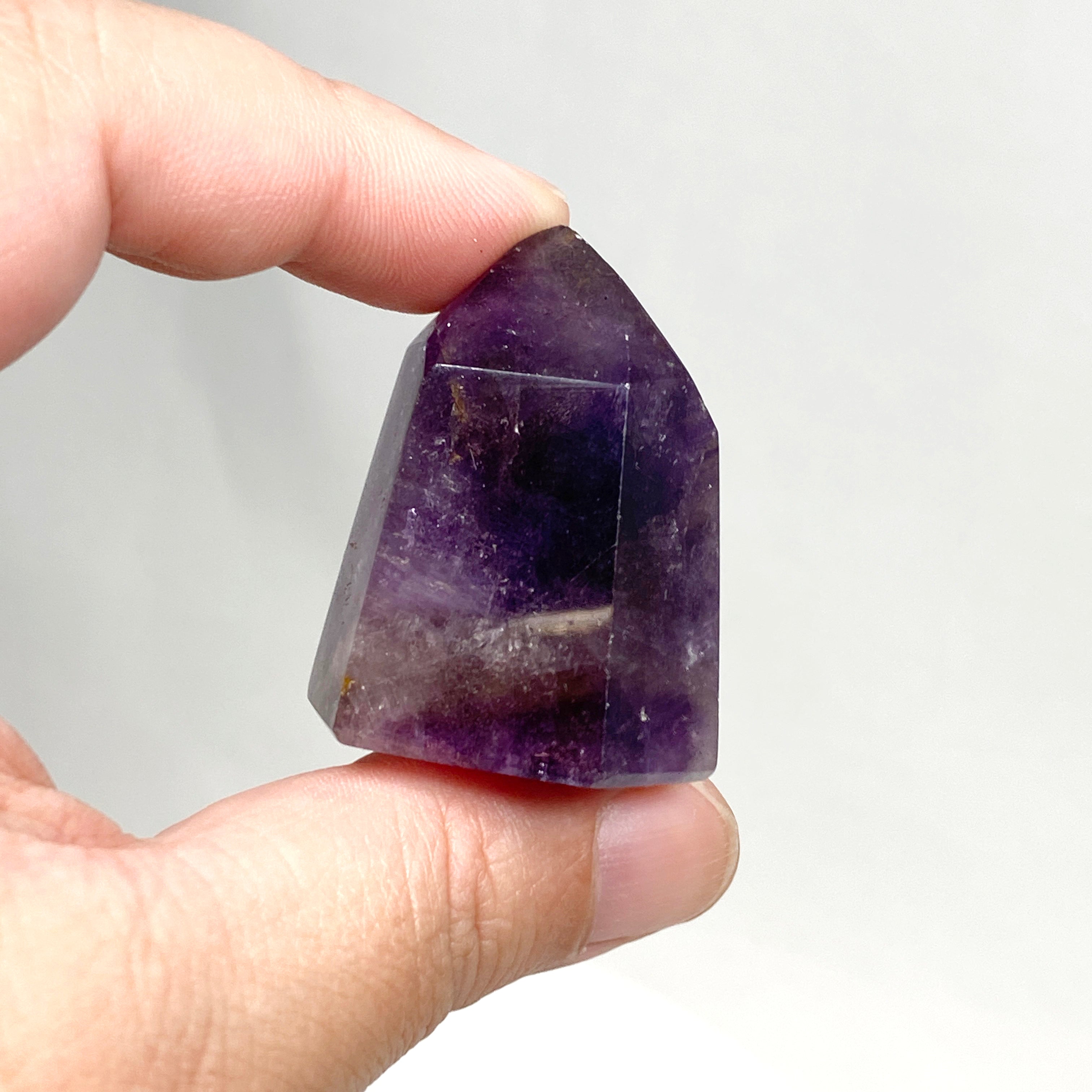 Natural Smokey Amethyst & Clear Quartz Crystal Point - Healing Stone for Meditation, Reiki, Chakra Balancing & Home Decor (CR3441) - Perfect for Spiritual Healing, Yoga Practice & Positive Energy