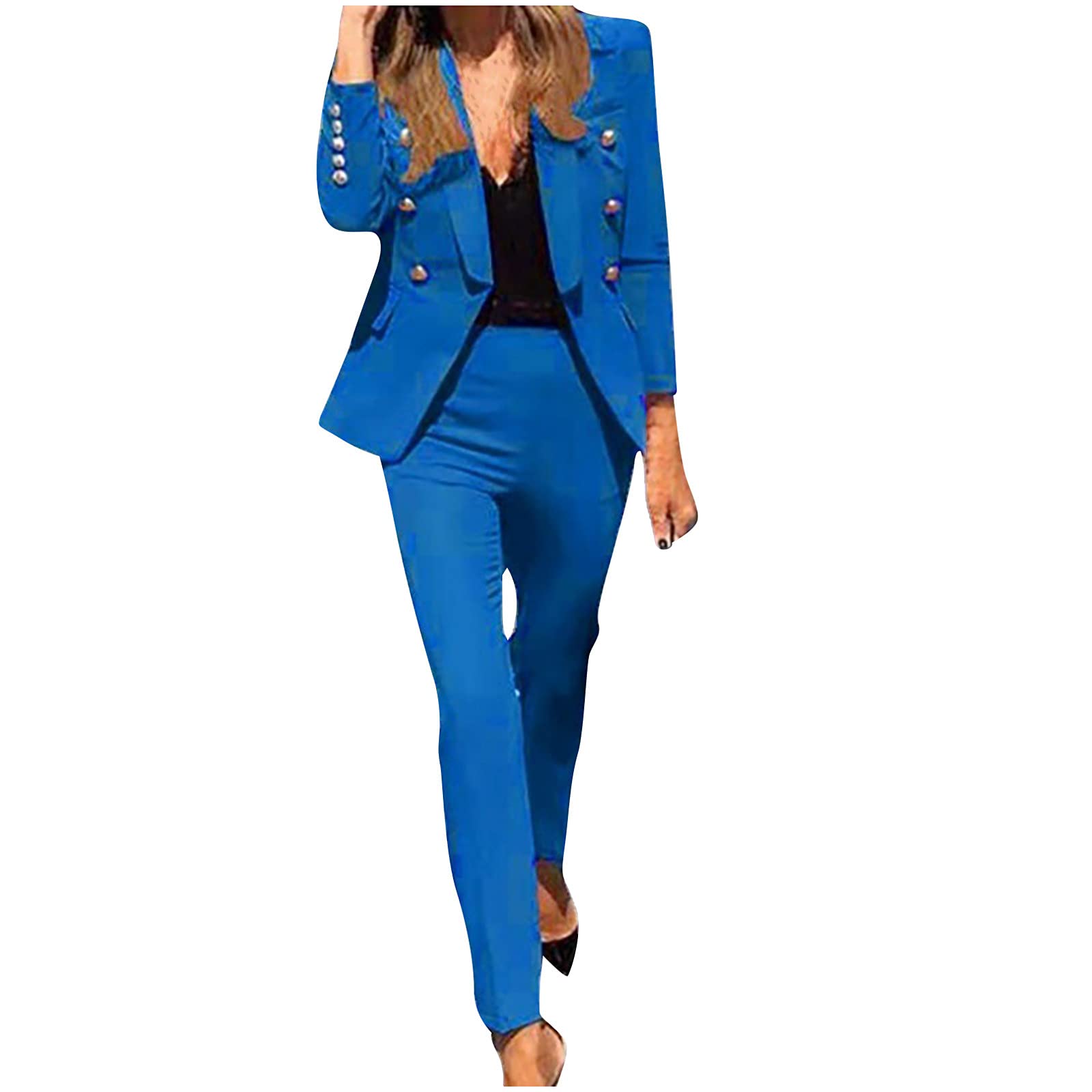2-Piece Women's Pantsuit Set - Business Casual Blazer & Pants Outfit for Work | Trendy Spring & Fall Office Wear | Perfect for Business Meetings, Office Attire & Professional Events