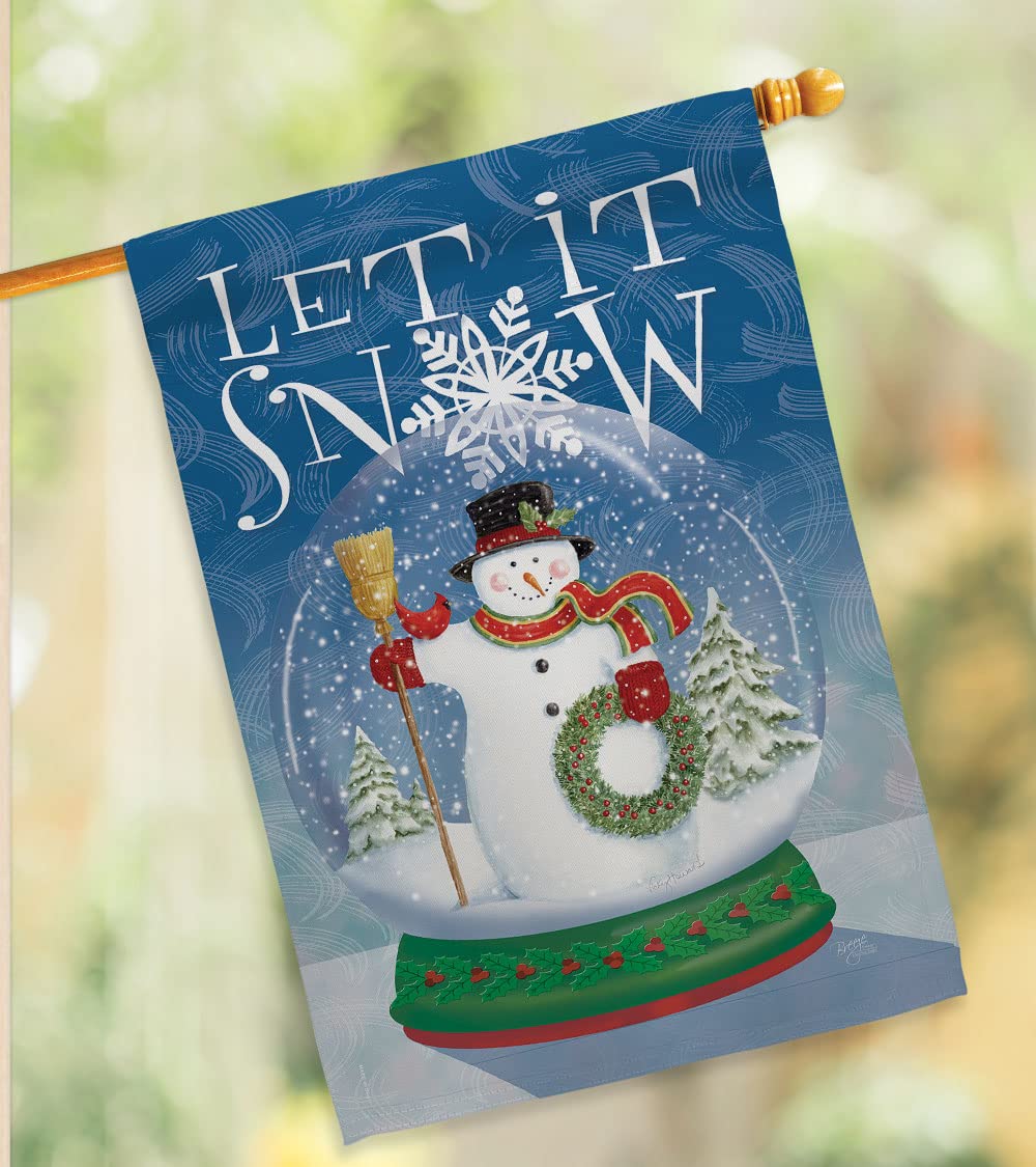 Snowman Snow Globe Christmas Flag Set - 28