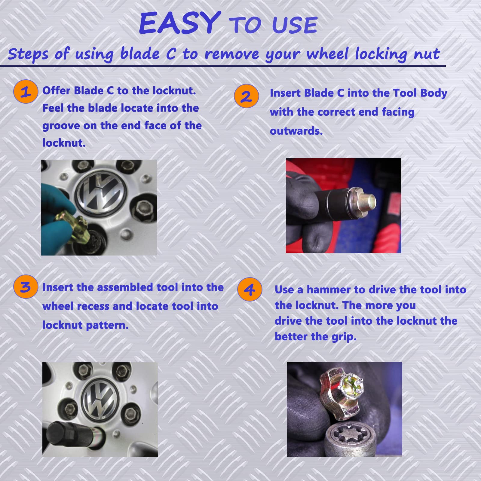 Wheel Lock Removal Kit - Universal Locking Wheel Nut Key & Remover Set for Most Vehicles - Perfect for Flat Tire Repair and Emergency Roadside Assistance