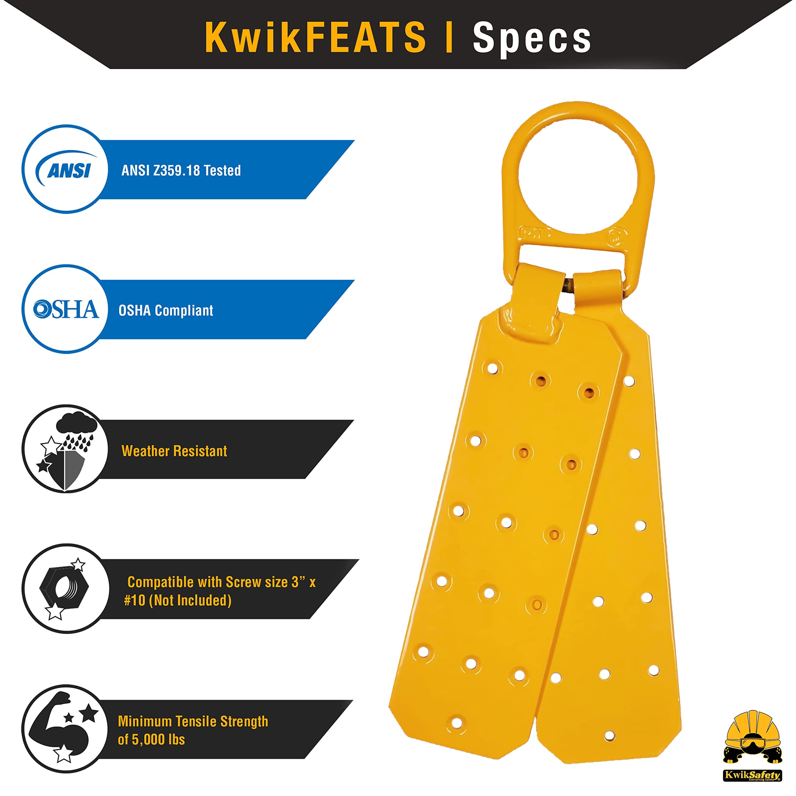KwikSafety ANSI & OSHA Certified Fall Protection Equipment Bundle - Roof Anchor, 50' VLA, 6' Safety Lanyard, Cross Arm Strap, 1D Ring Full Body Harness & Tool Lanyard | Roofing Safety Gear for Construction Workers & DIY Home Projects