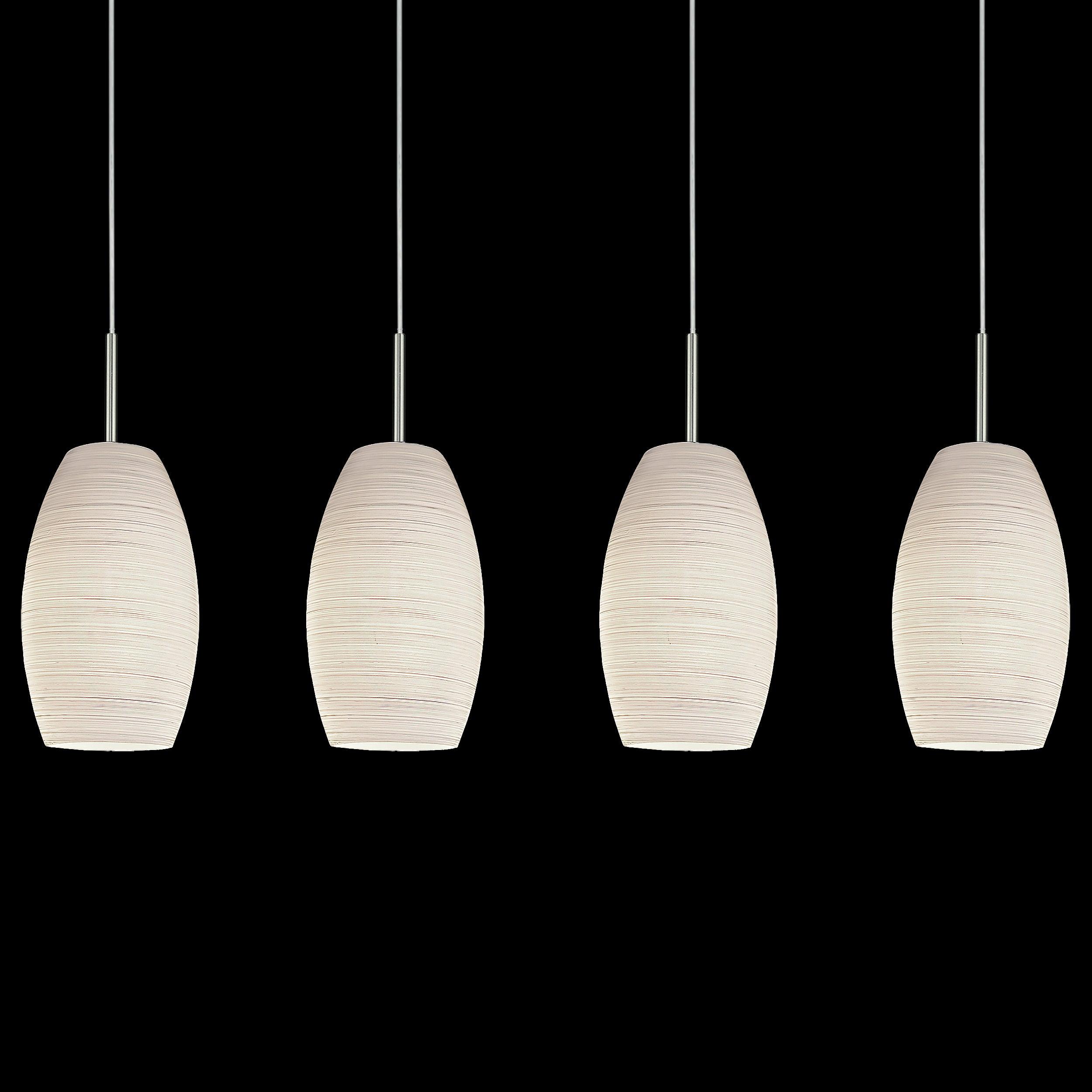 Eglo Batista 3-4 Light Nickel & White Glass Ceiling Pendant Light Fixture - Modern Dining Room & Kitchen Island Lighting