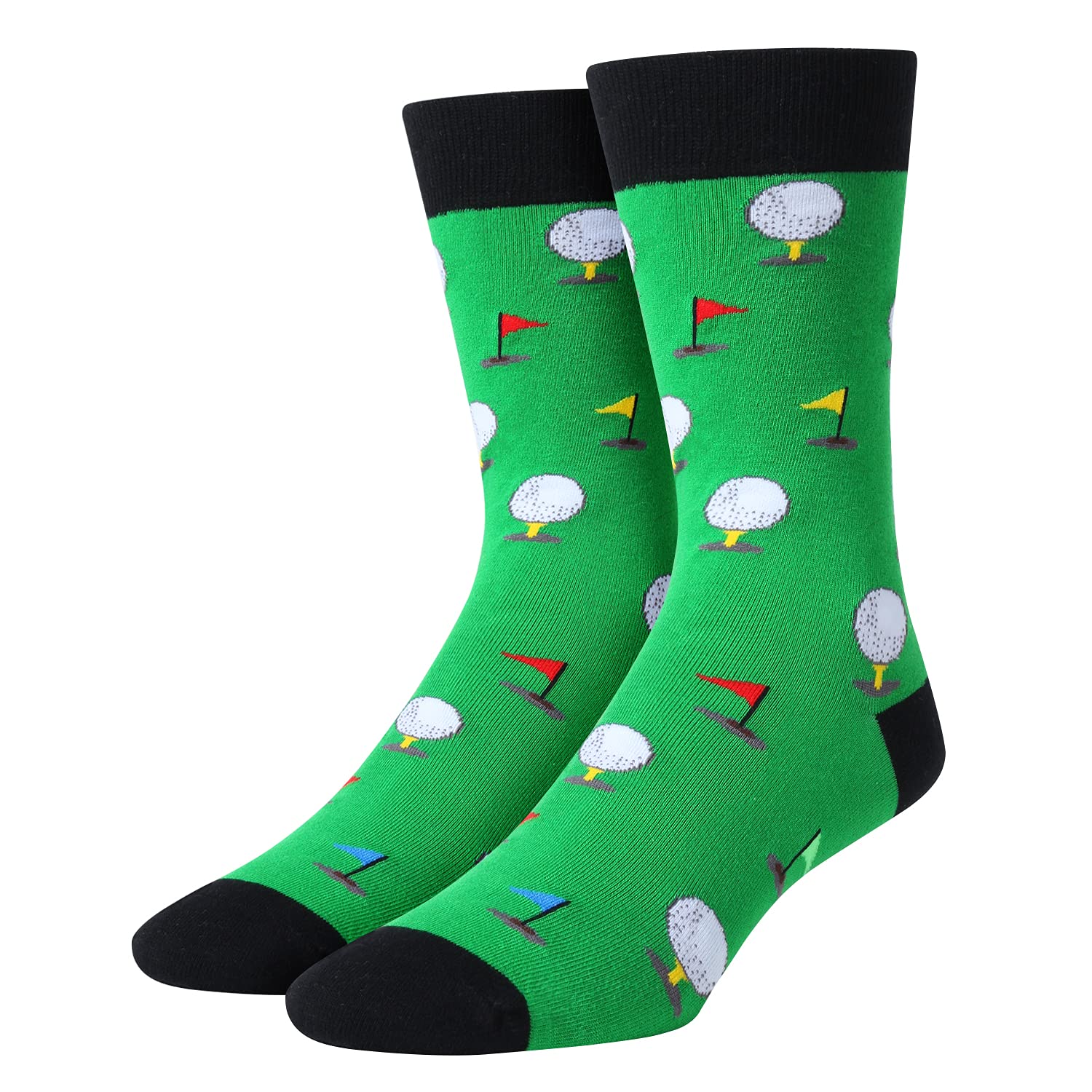 Funny Novelty Socks for Men - Golf, Medical, Teeth, Planet & Poker Design - Perfect Gift for Nerds & Geniuses - Great for Golf Outings, Office Gifts & Geeky Fashion Statements