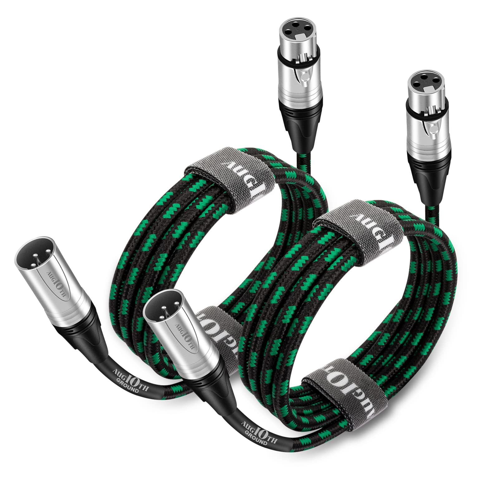 Professional 6ft XLR to XLR Microphone Cable 2-Pack - Male to Female 3-Pin Balanced Shielded Audio Cable for Studio Recording, Live Performances, PA Systems & DJ Equipment - Perfect for Amplifiers, Mixers & Speaker Setups