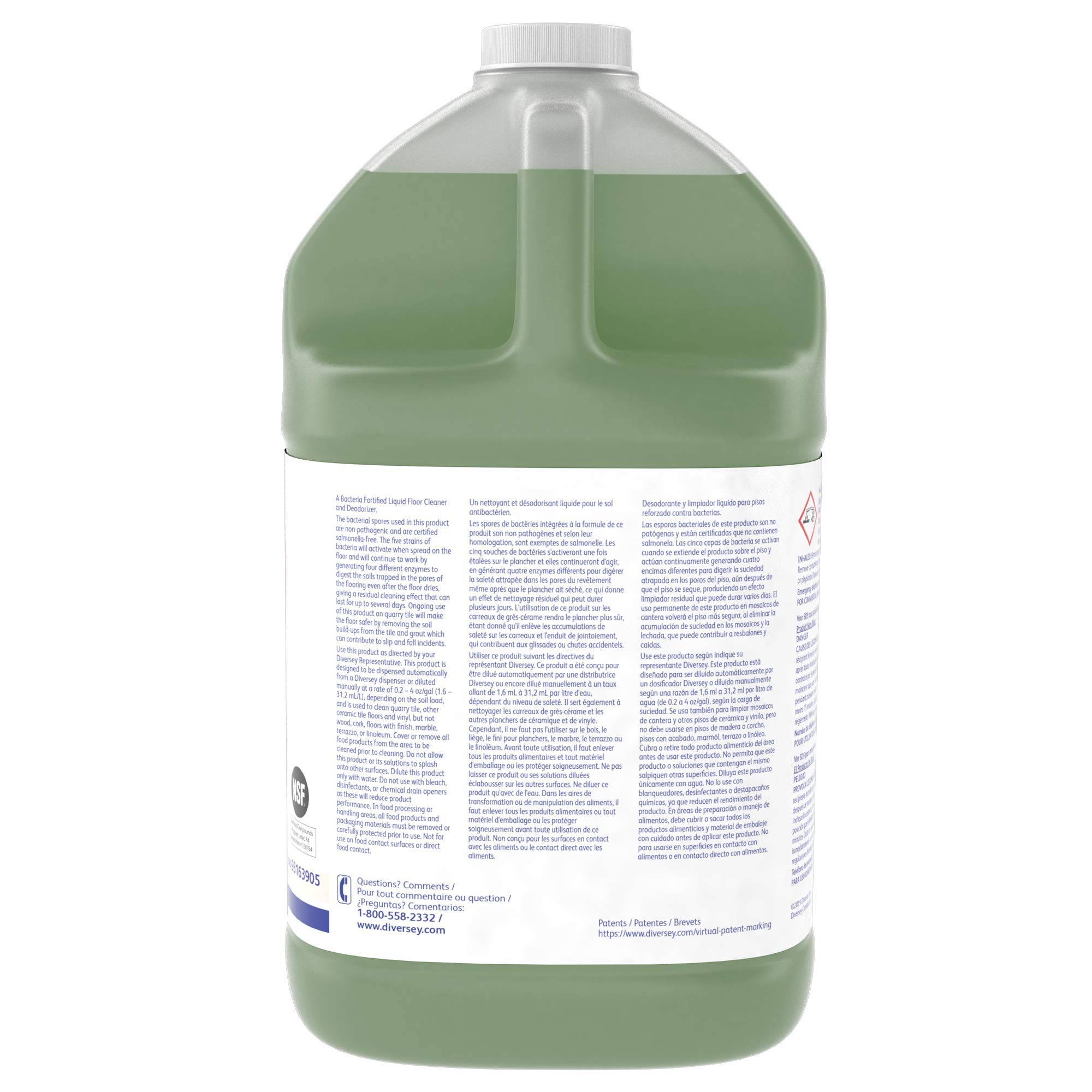 Diversey Suma Bio-Floor Cleaner Concentrate - 1 Gallon (4 Pack) | Eco-Friendly Floor Cleaning Solution for Hospitals, Schools & Commercial Spaces