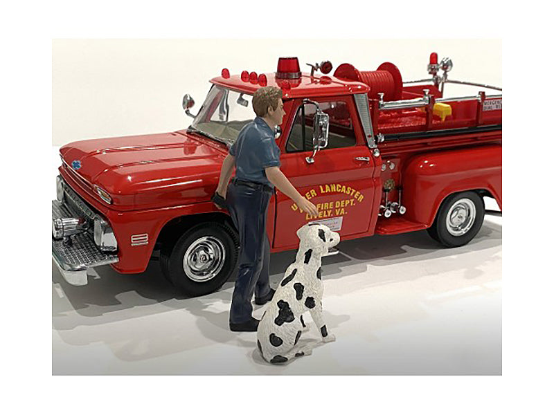 1/24 Scale Firefighters Fire Dog Training Figures (Trainer & Dog) - American Diorama Model for Collectors & Diorama Scenes - Perfect for Fire Station Displays & Emergency Training Simulations