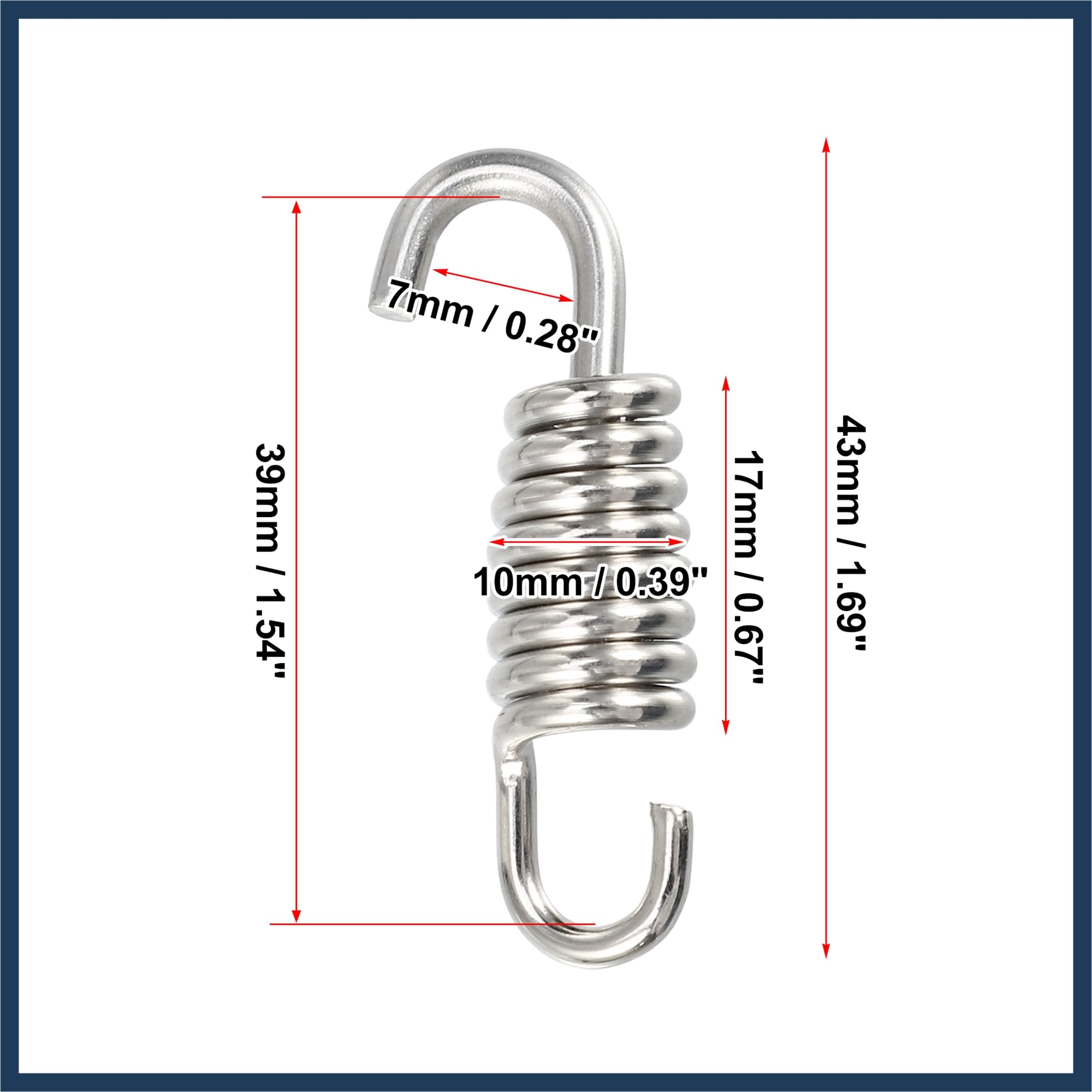 2 Pcs Universal Motorcycle Exhaust Pipe Springs 43mm (1.69