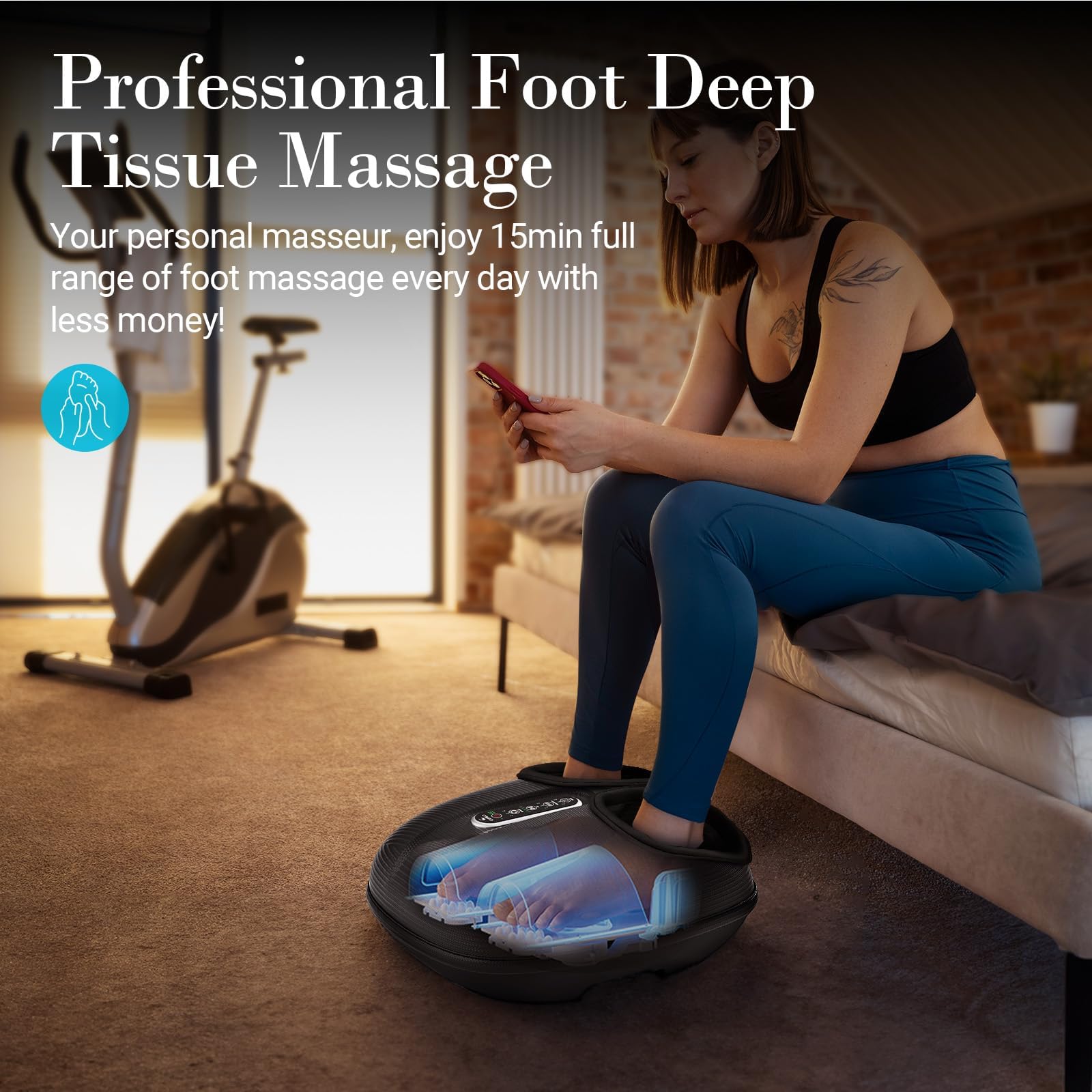 2025 Upgraded Shiatsu Foot Massager with Heat & Remote Control - FSA HSA Eligible Deep Kneading Compression Massage for Neuropathy, Plantar Fasciitis Relief - Perfect Gift for Men - Use at Home/Office for Relaxation & Pain Relief