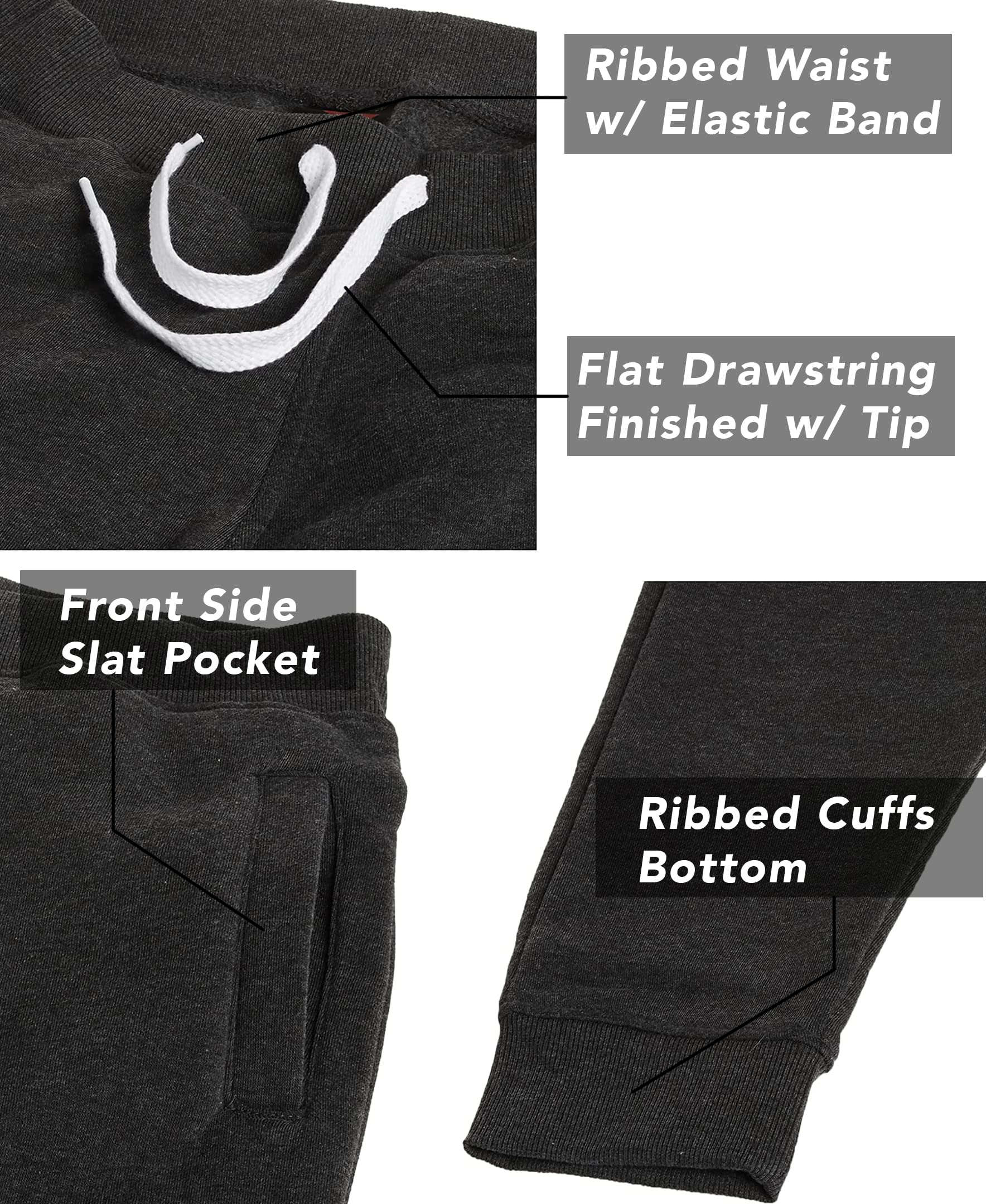 Southpole Men's Basic Active Fleece Jogger Pants - Comfortable Workout & Lounge Pants for Running, Gym, Travel - Regular & Big & Tall Sizes
