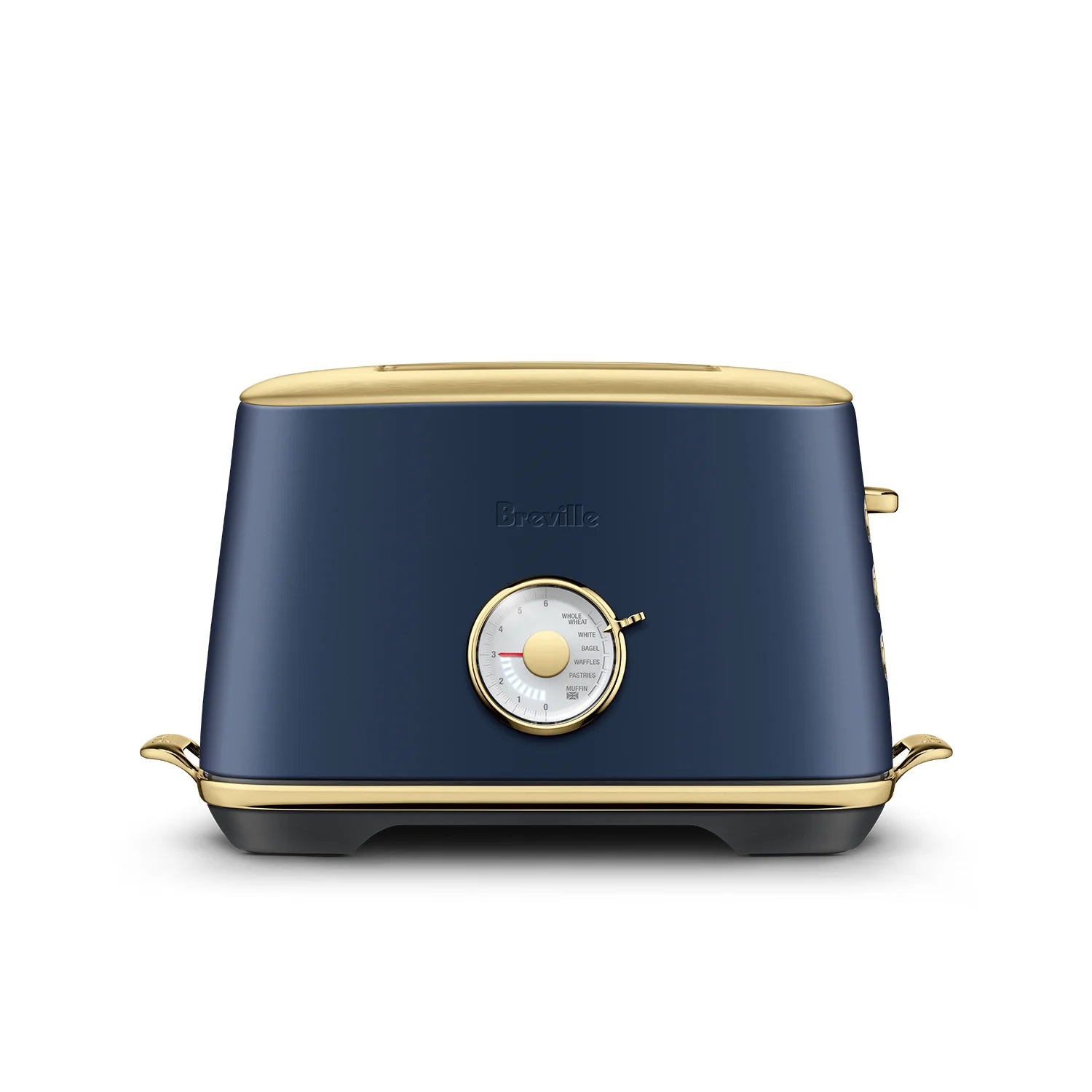 Breville The Toast Select Luxe 4-Slice Toaster - Damson Blue & Brass Finish (BTA735DBB) | Perfect for Breakfast, Brunch & Entertaining | Commercial-Grade Performance for Restaurants & Home Kitchens