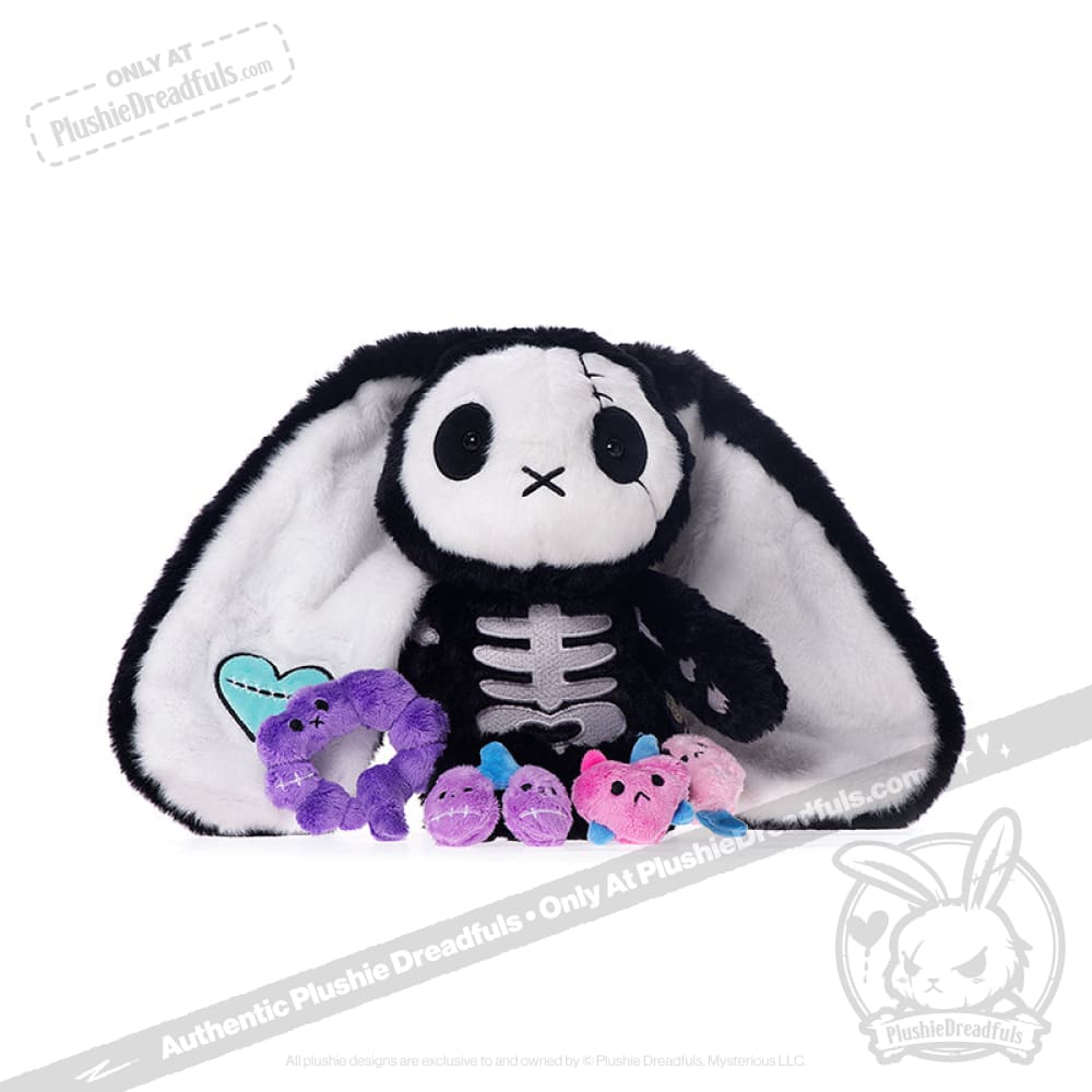 Plushie Dreadfuls Bone Organizer Bunny - Soft Stuffed Animal Toy for Kids, Cute Plush Bunny with Organ Pouch - Perfect for Halloween Decor, Bedroom Cuddling & Gift Giving