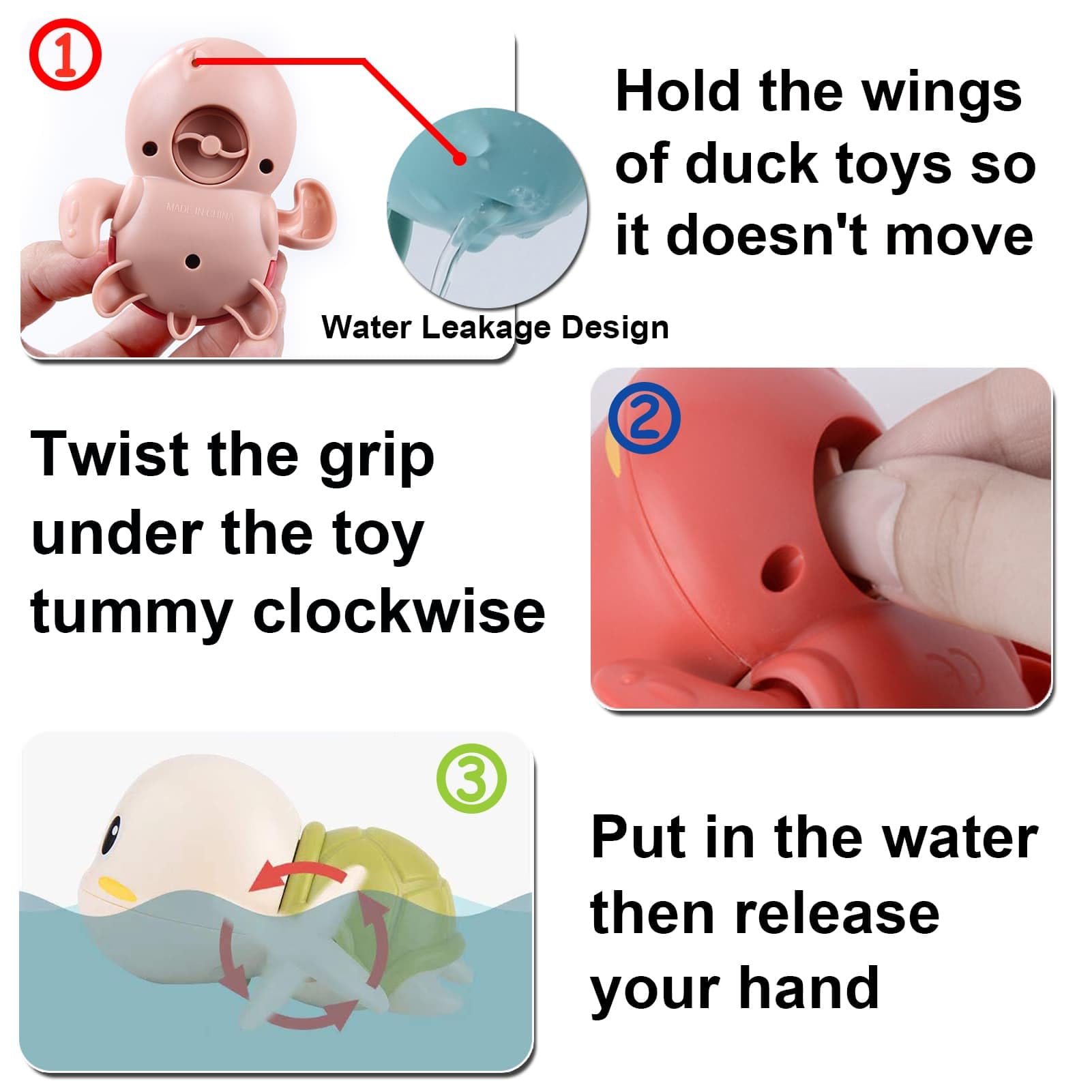 Wind Up Bath Toys for Toddlers 1-4 Years Old - Cute Floating Swim Turtles for Boys & Girls - Fun Bathtub & Pool Water Toys - Perfect Christmas & Birthday Gifts for Kids - Encourages Sensory Play & Water Confidence