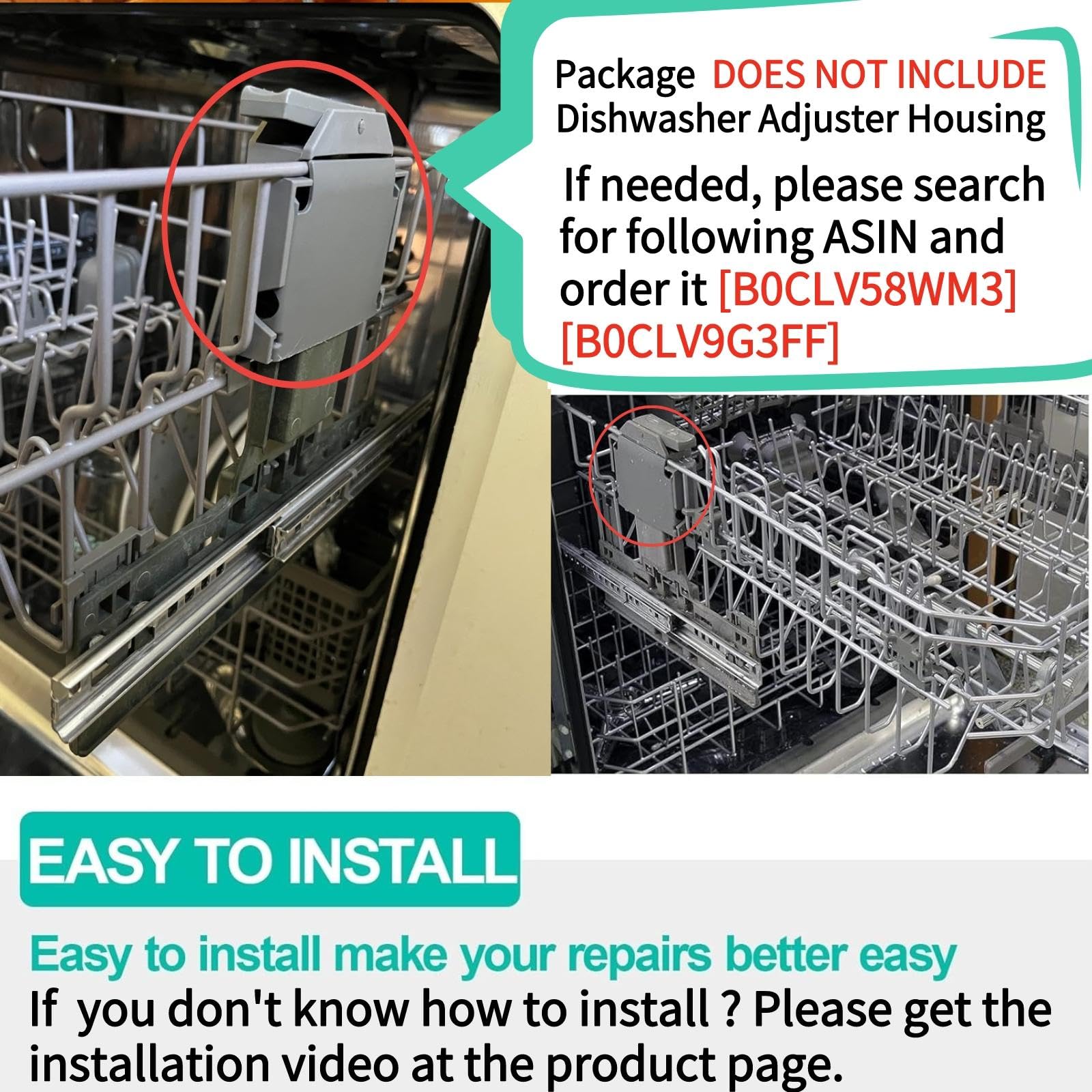 Upgraded W10546503 Dishwasher Top Rack Adjuster - Compatible with KitchenAid, Whirlpool & Kenmore Dishwashers (10-Pack) - Replacement Parts for Upper Rack WPW10546503 - Perfect for Kitchen Appliance Repair & Maintenance