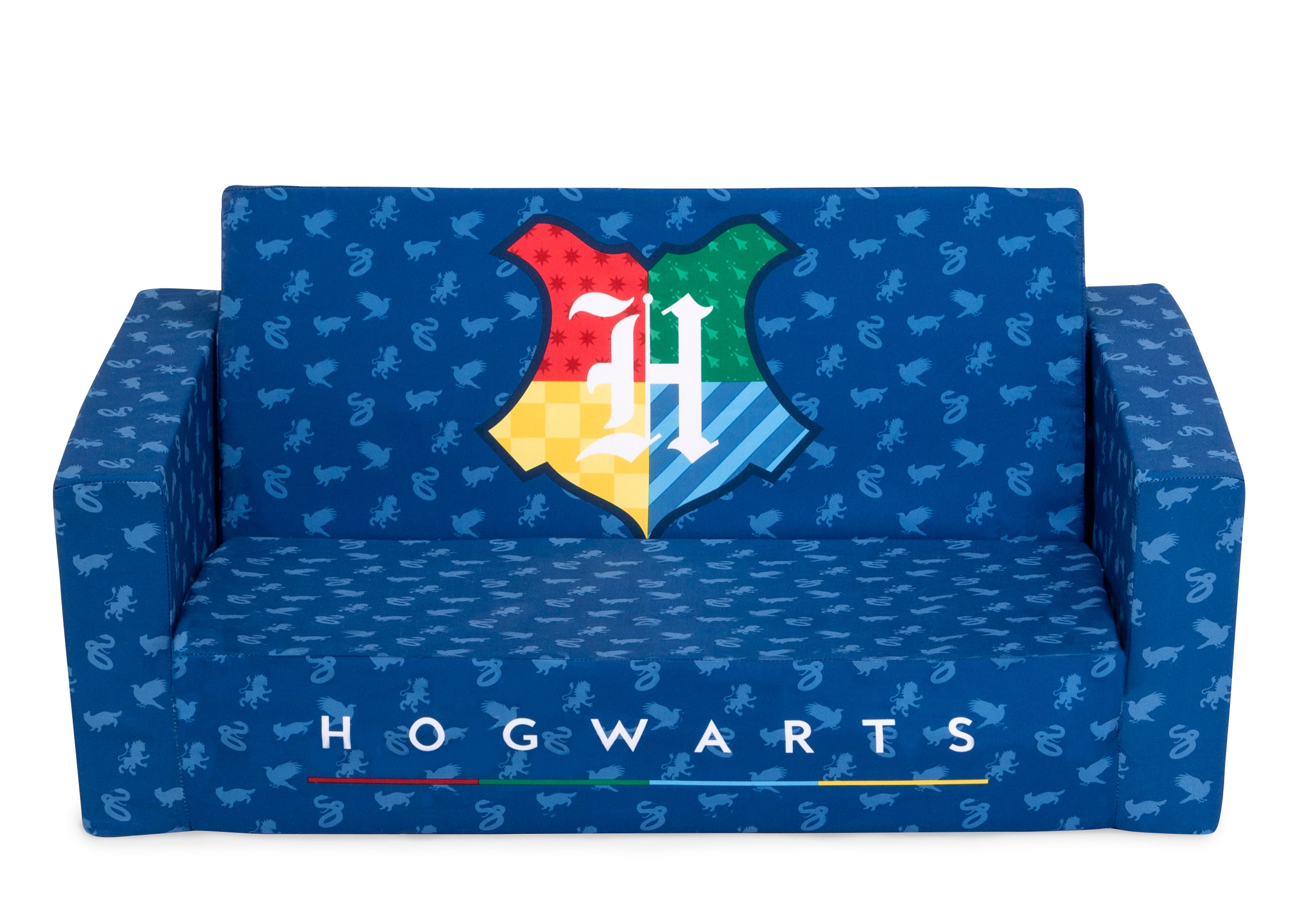 Harry Potter Cozee Flip Out Sofa - 2 in 1 Convertible Kids Sofa to Lounger Bed | Soft Plush Playroom Furniture for Reading & Movie Nights | Hogwarts Themed Children's Room Decor