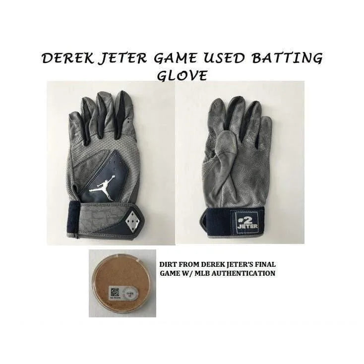 Derek Jeter Authentic Game Used Baseball Glove 8x10 Framed Collage with Original Dirt - Steiner COA Certified - New York Yankees Memorabilia - Perfect for Sports Collectors and Yankees Fans Display