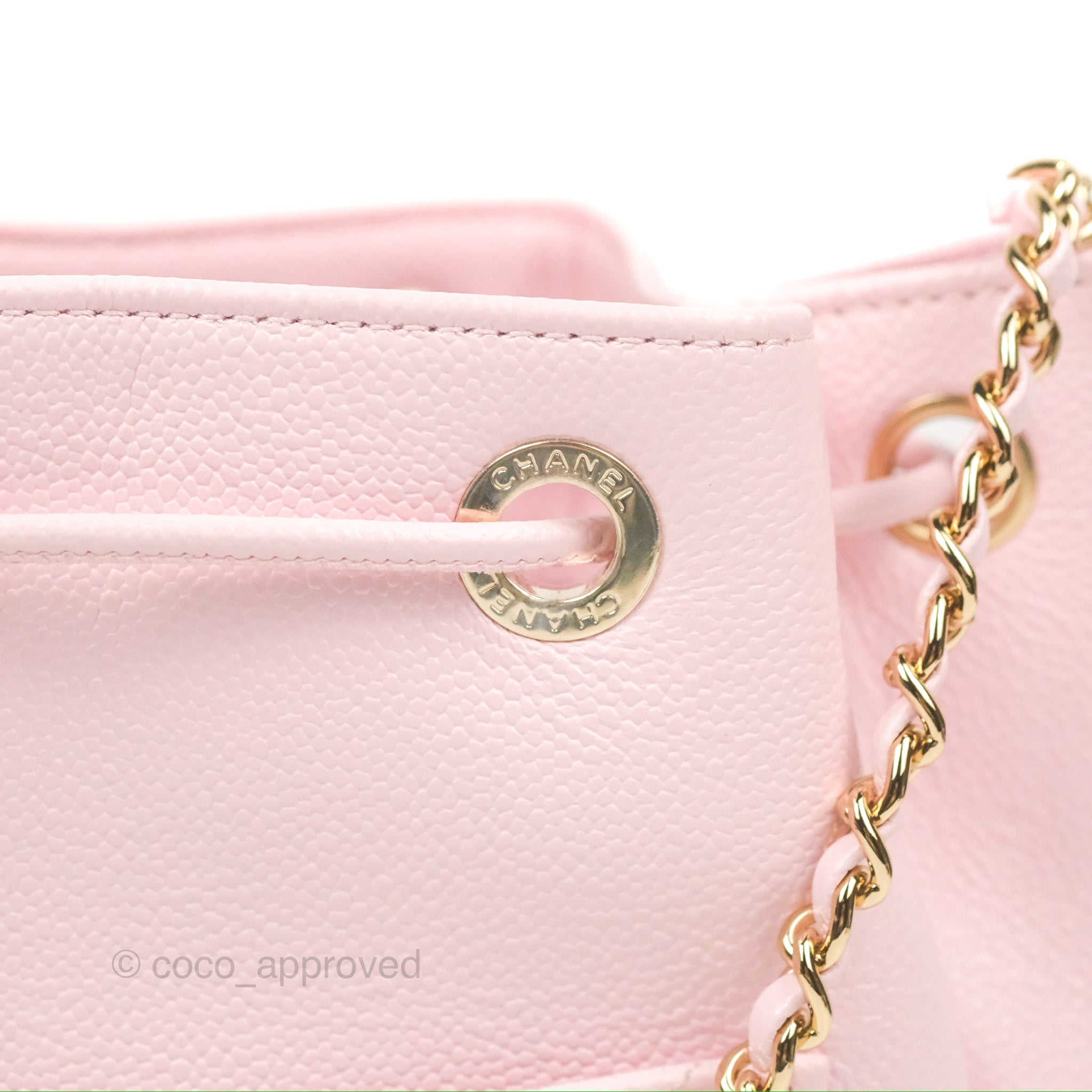 Chanel Business Affinity Drawstring Bucket Bag in Light Pink Caviar Leather with Gold Hardware - Perfect for Work, Travel & Everyday Luxury