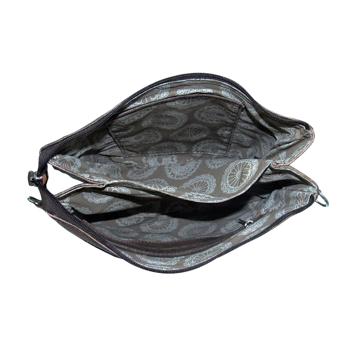 American West Leather Lariats & Lace Multi-Compartment Crossbody Bag for Women | Stylish Western Handbag with Multiple Pockets | Perfect for Travel, Shopping & Everyday Use