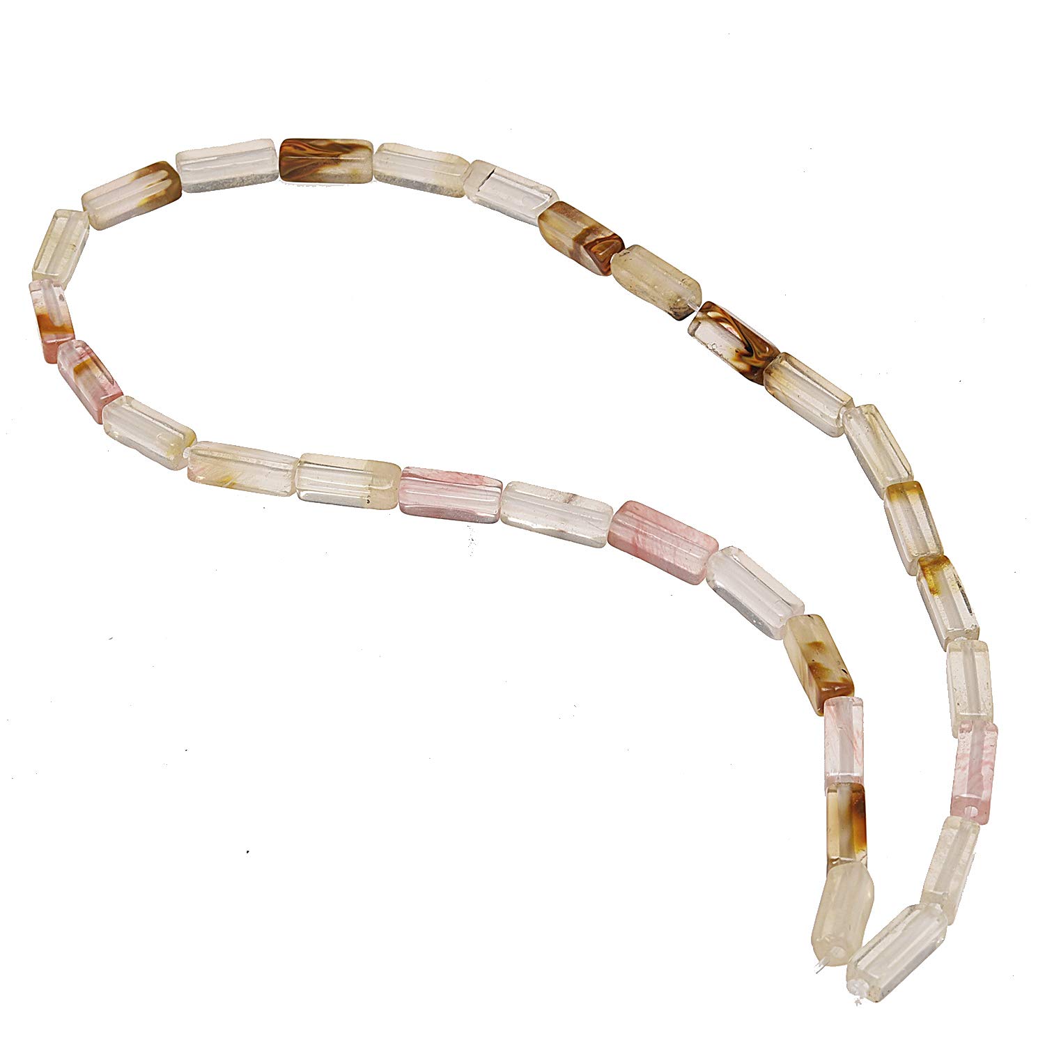 Yuncai 4x13mm Natural Stone Rectangle Loose Beads for DIY Jewelry Making - Brown Crystal Beads for Bracelets, Earrings, Necklaces - Perfect for Handmade Crafts, Gifts, and Boho Style Accessories