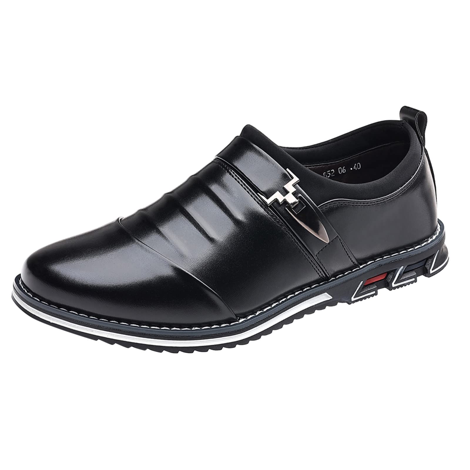 Ankarnis Men's Business Loafers - Leather Slip On Dress Shoes for Formal & Casual Wear | Breathable Comfortable Business Shoes for Wedding, Party & Office | Black Lace Up Leisure Shoes for Men