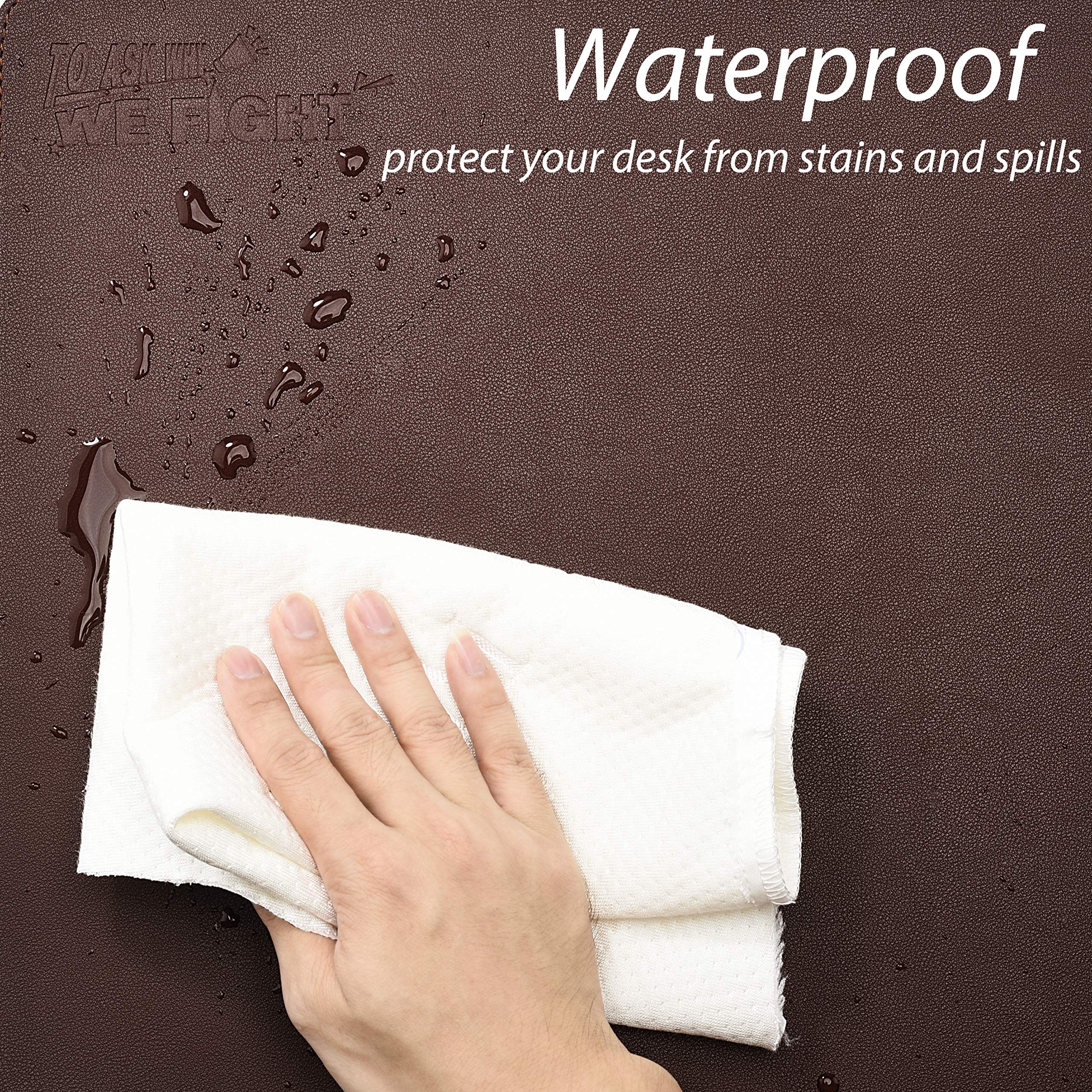 Premium PU Leather Desk Pad - Waterproof & Ultrathin Office Desk Protector (31.2