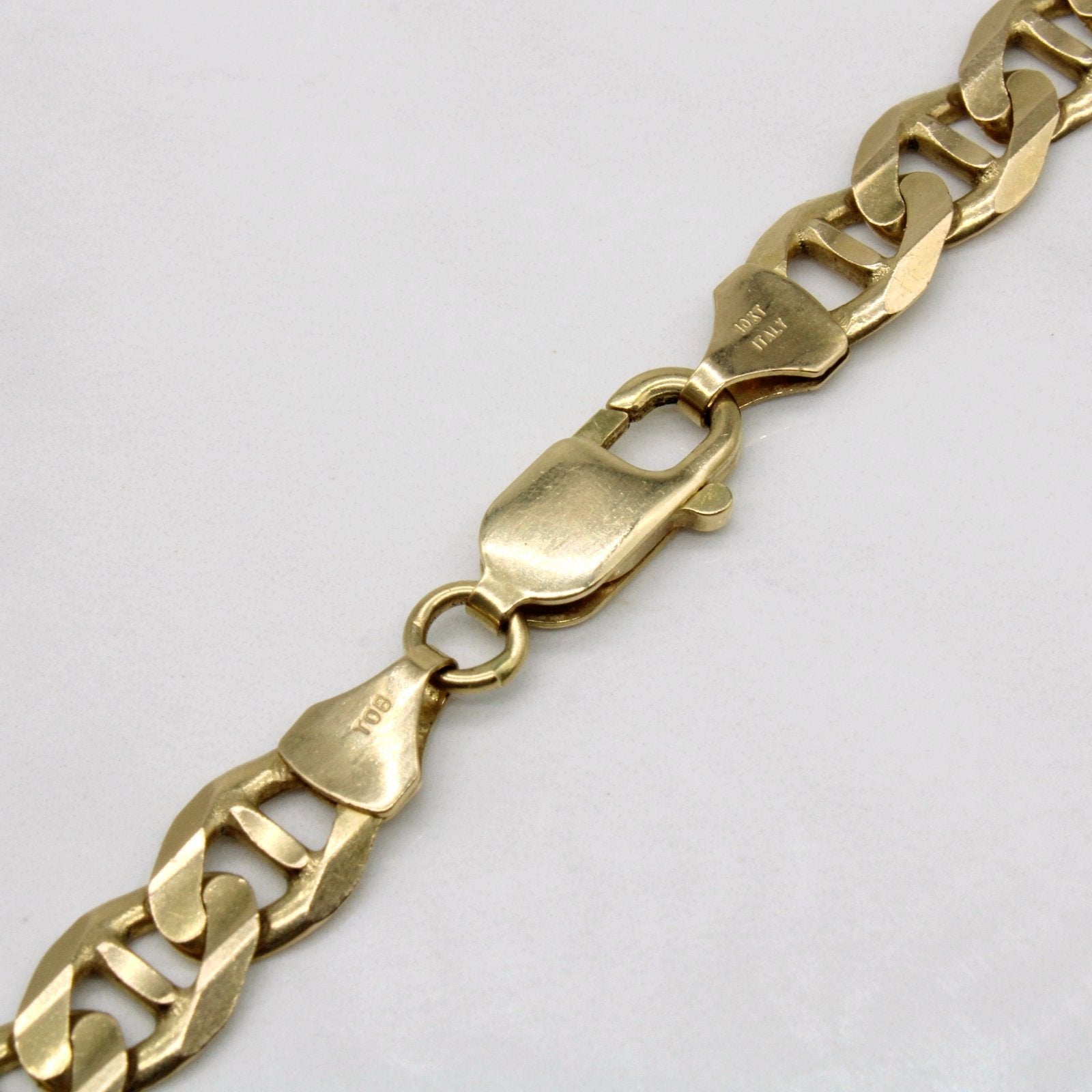 10K Yellow Gold Anchor Link Chain Necklace for Men & Women - 25