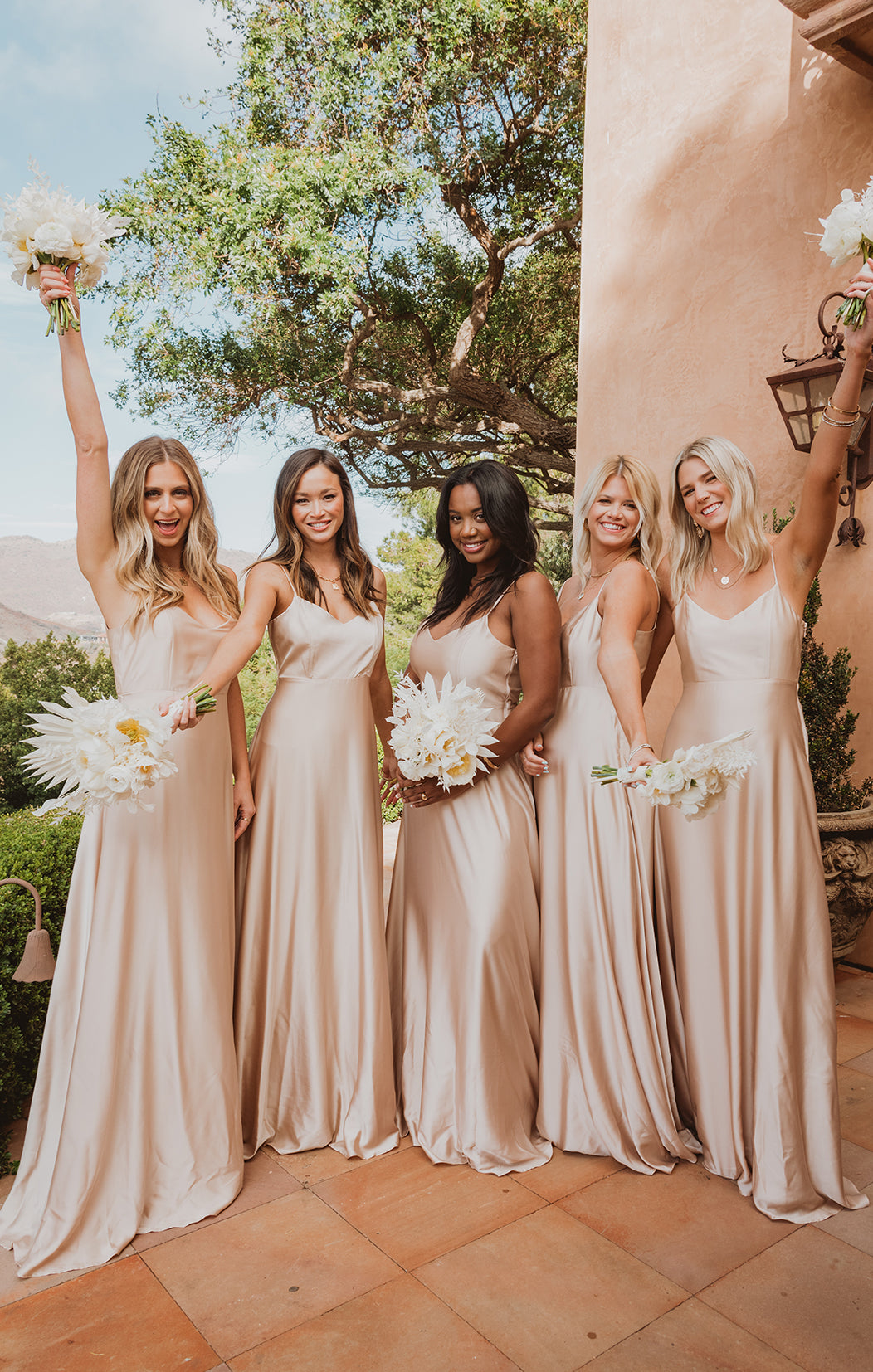 Faith Maxi Dress - Champagne Luxe Satin Elegant Evening Gown for Women | Perfect for Weddings, Parties & Special Occasions
