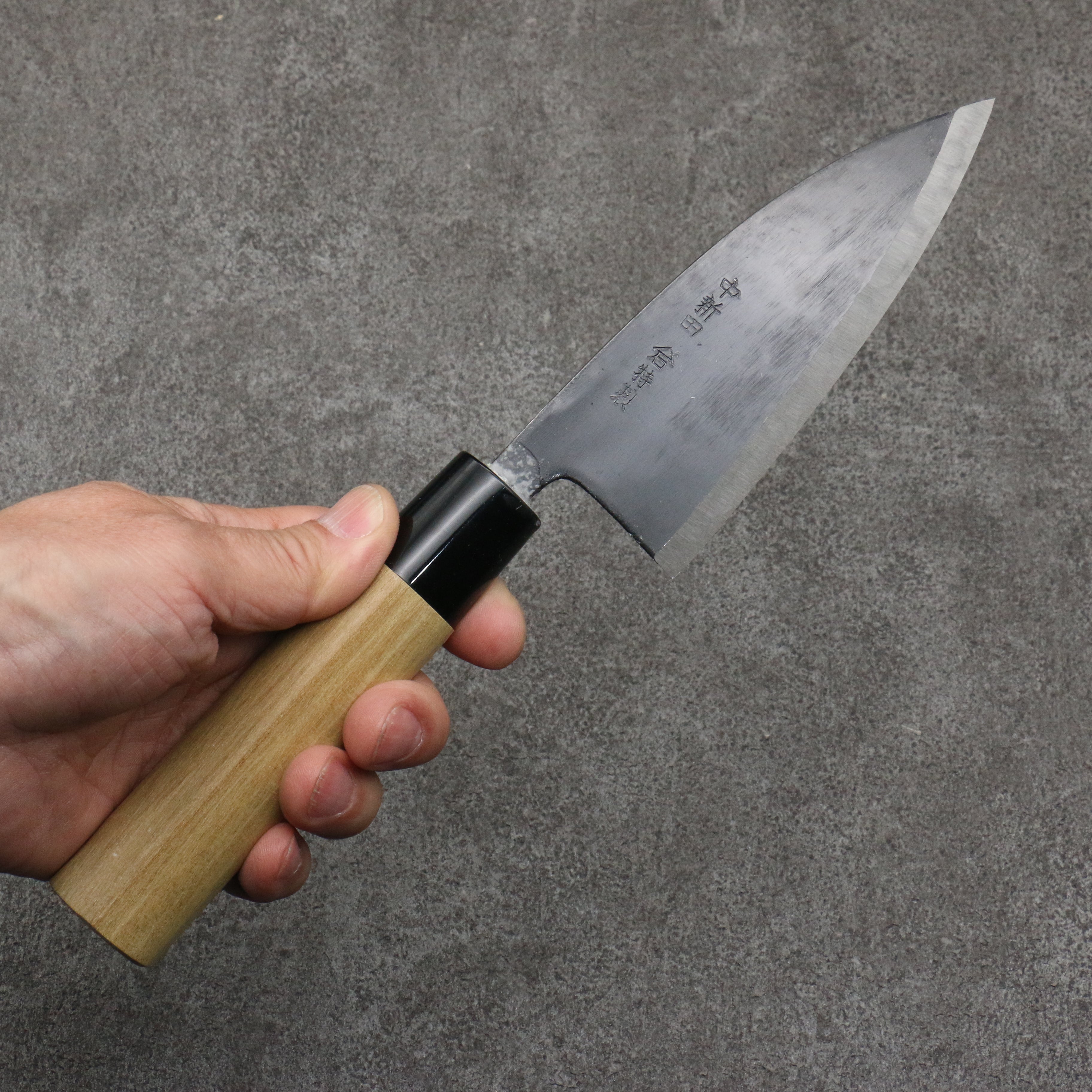 Premium Nakaniida White Steel No.2 Black Deba Knife 120mm (4.7