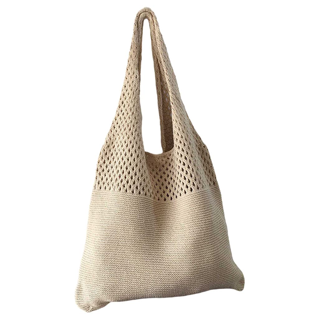 Milageto Women's Woven Tote Bag - Stylish Hollow Knitted Handbag Purse for Women | Perfect for Shopping, Beach & Everyday Use